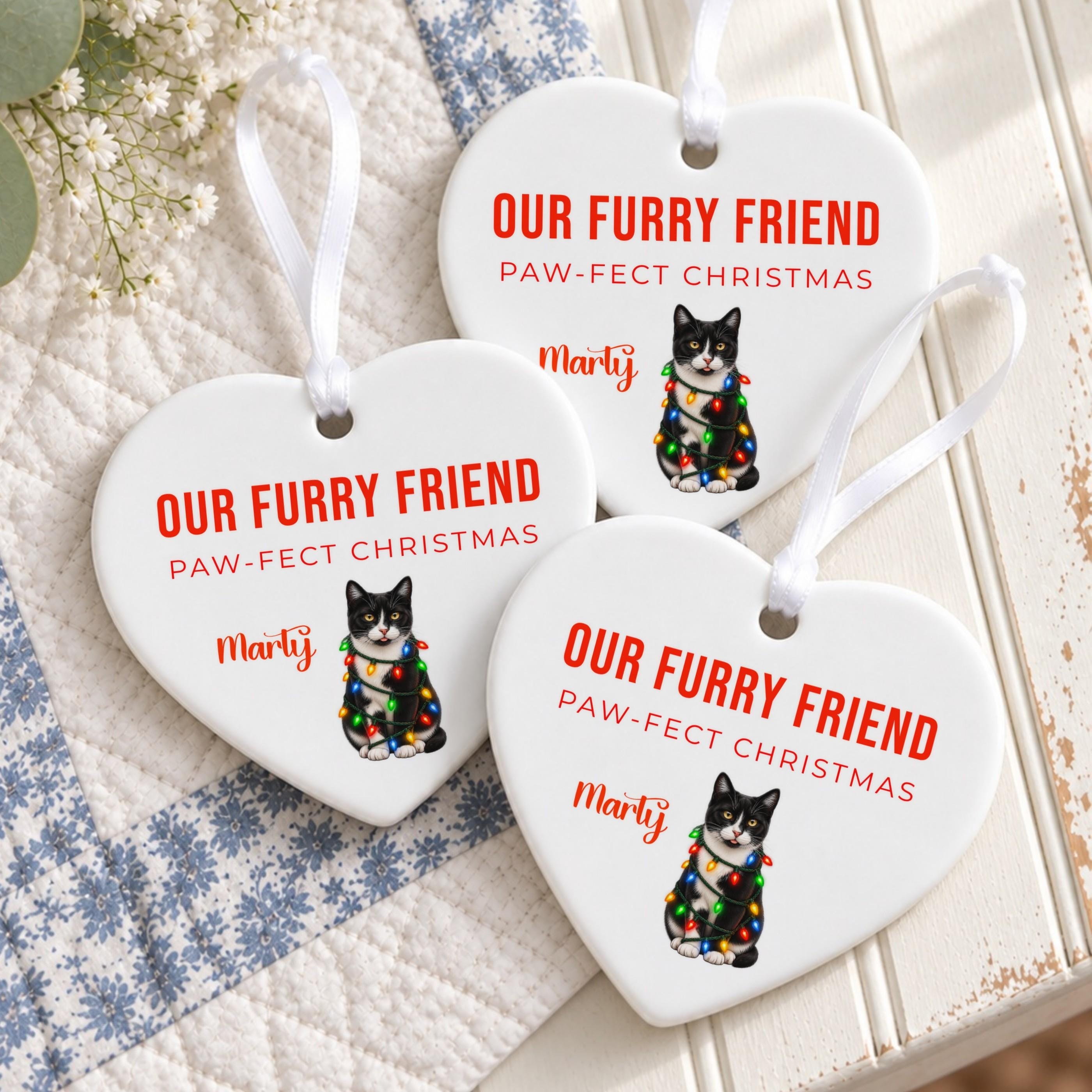 Personalized Pet Ornament, Ceramic Christmas Keepsake with Cartoon Photo, image 6