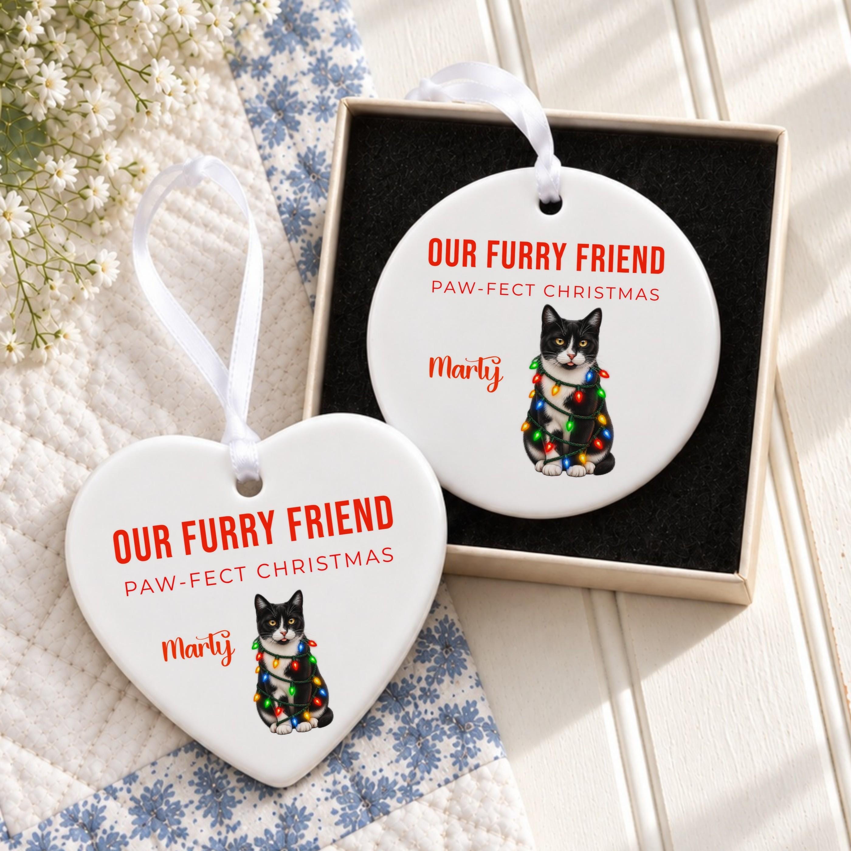Personalized Pet Ornament, Ceramic Christmas Keepsake with Cartoon Photo, image 9
