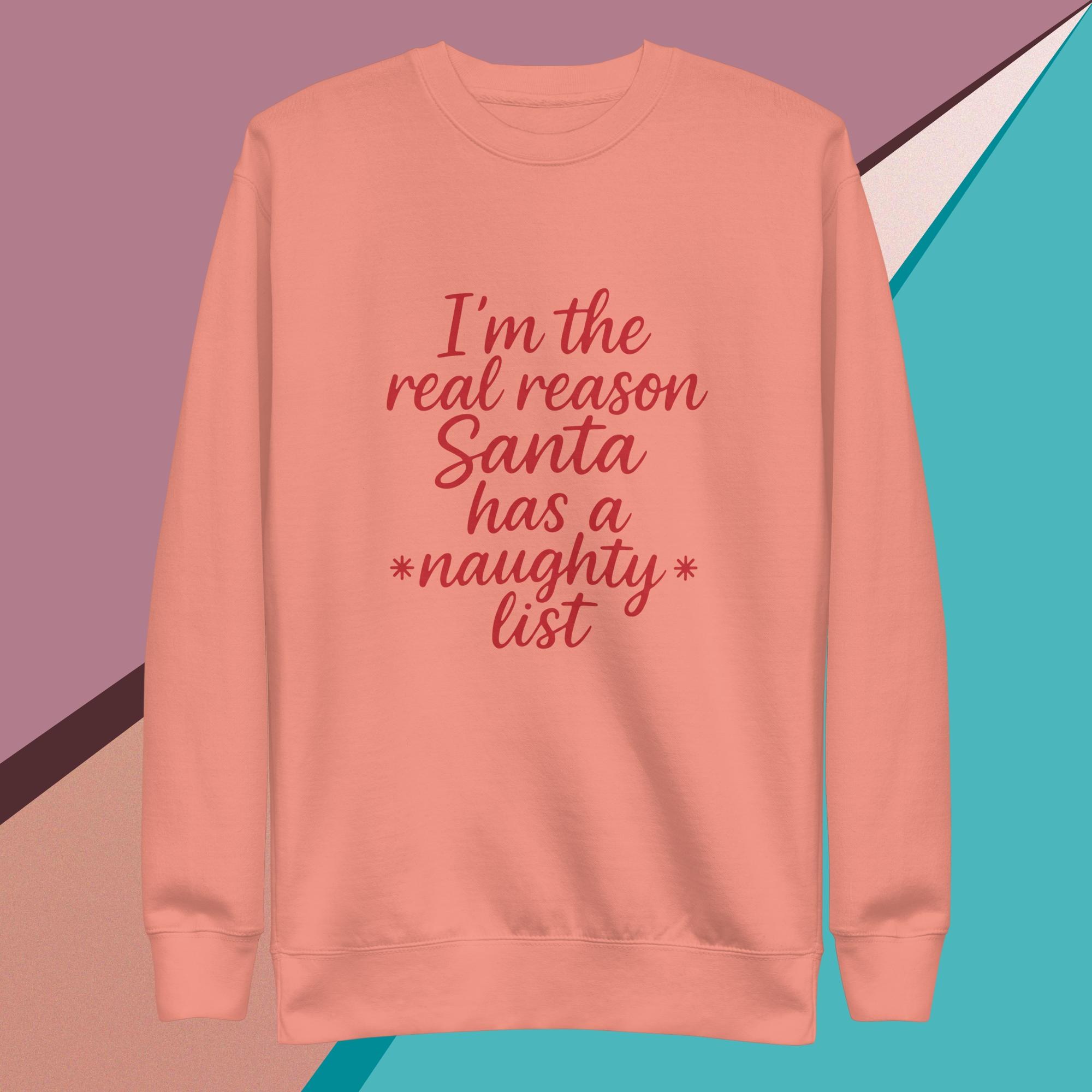 Christmas Sweatshirt, The Naughty List Fleece Crewneck, Pullover, image 3