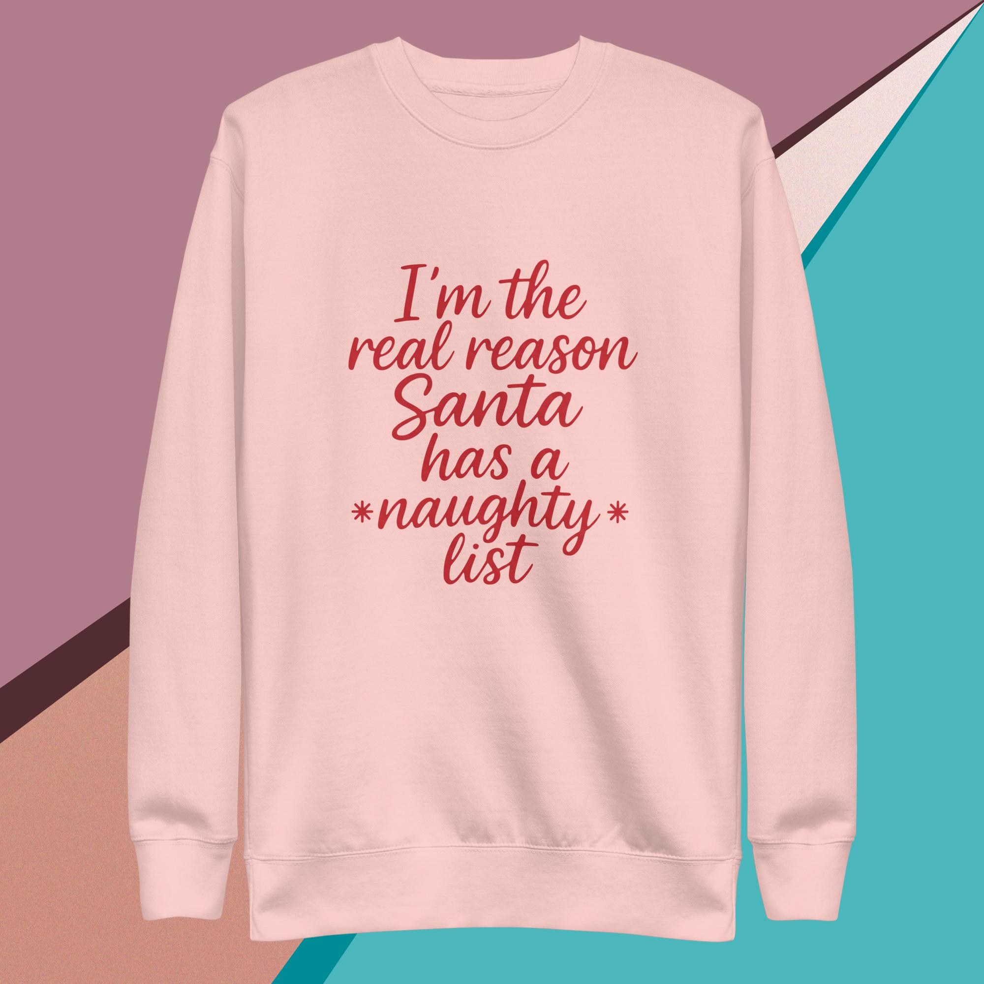 Christmas Sweatshirt, The Naughty List Fleece Crewneck, Pullover, image 4