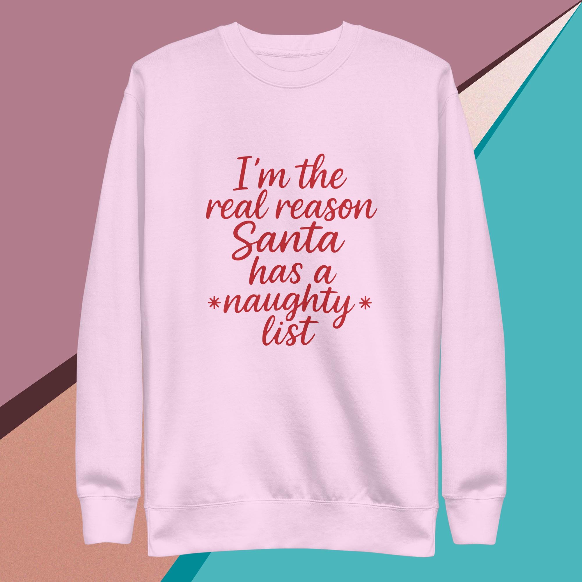 Christmas Sweatshirt, The Naughty List Fleece Crewneck, Pullover, image 5