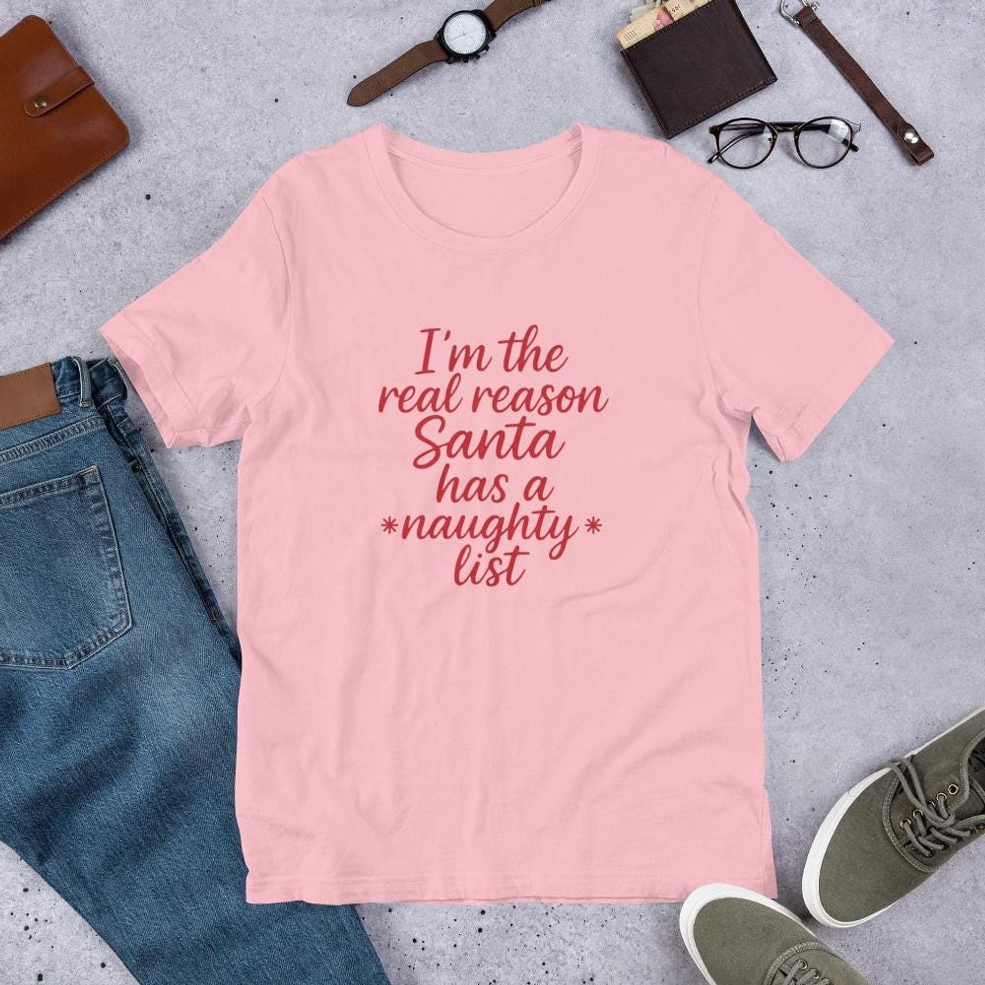 Naughty List Shirt, 100% Cotton Unisex Christmas Tee, image 1