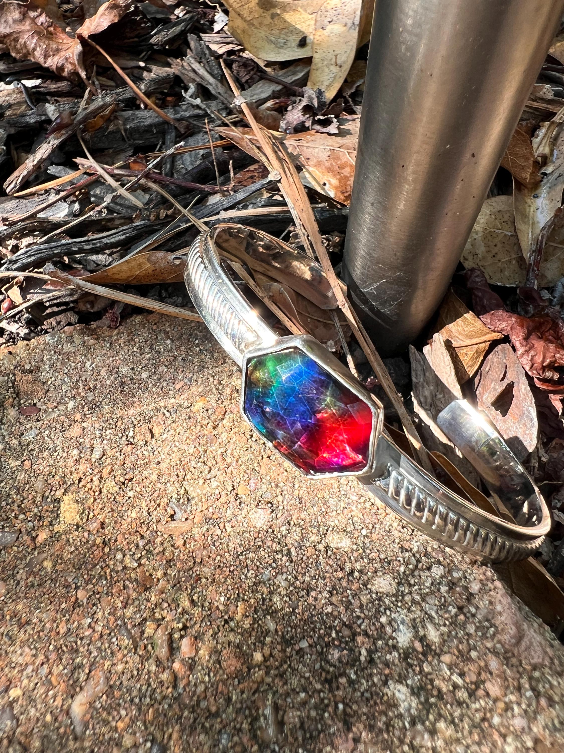 Dichroic Colored Glass Cuff