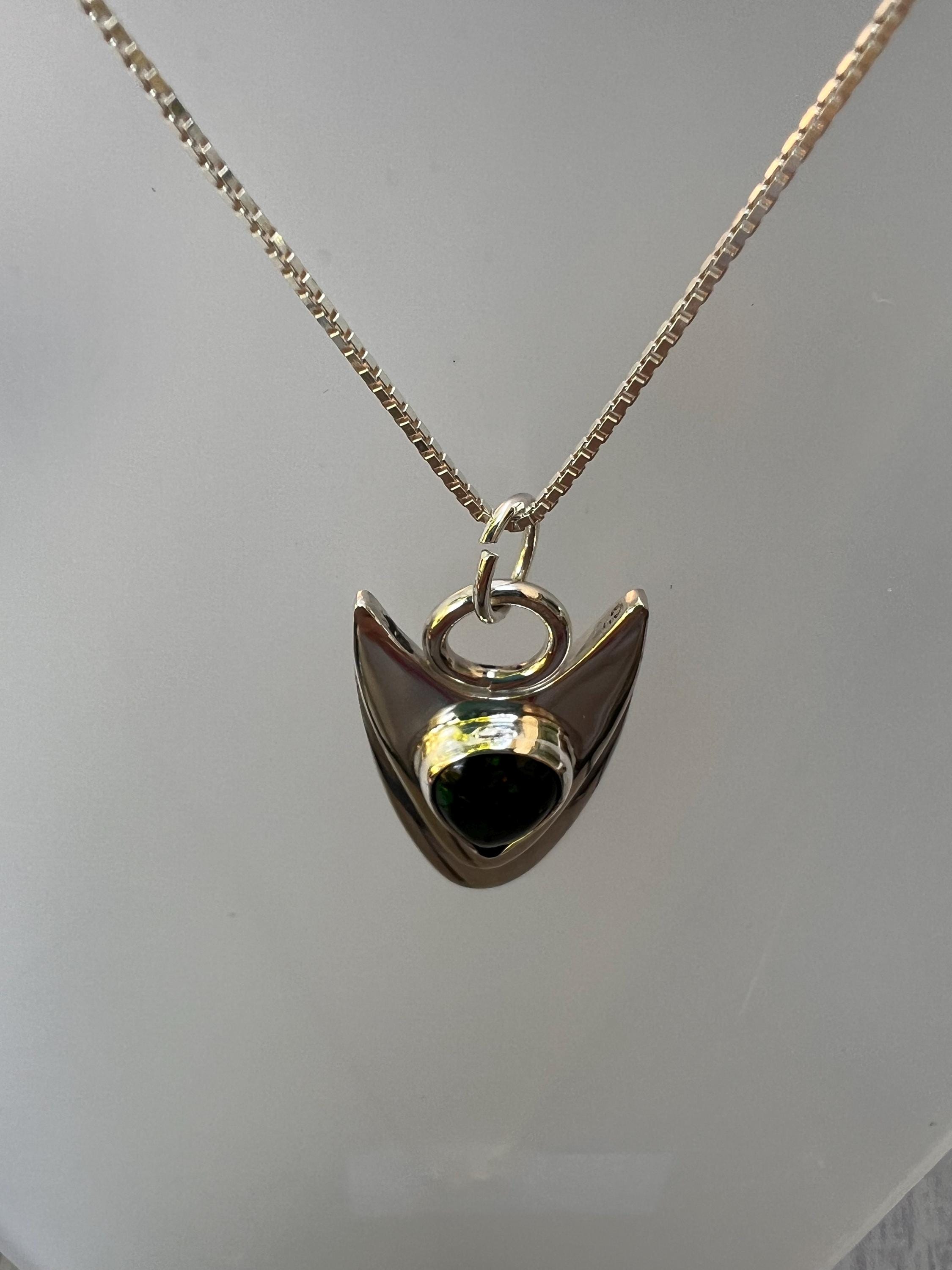 Modern Black Opal Pendant, view 7