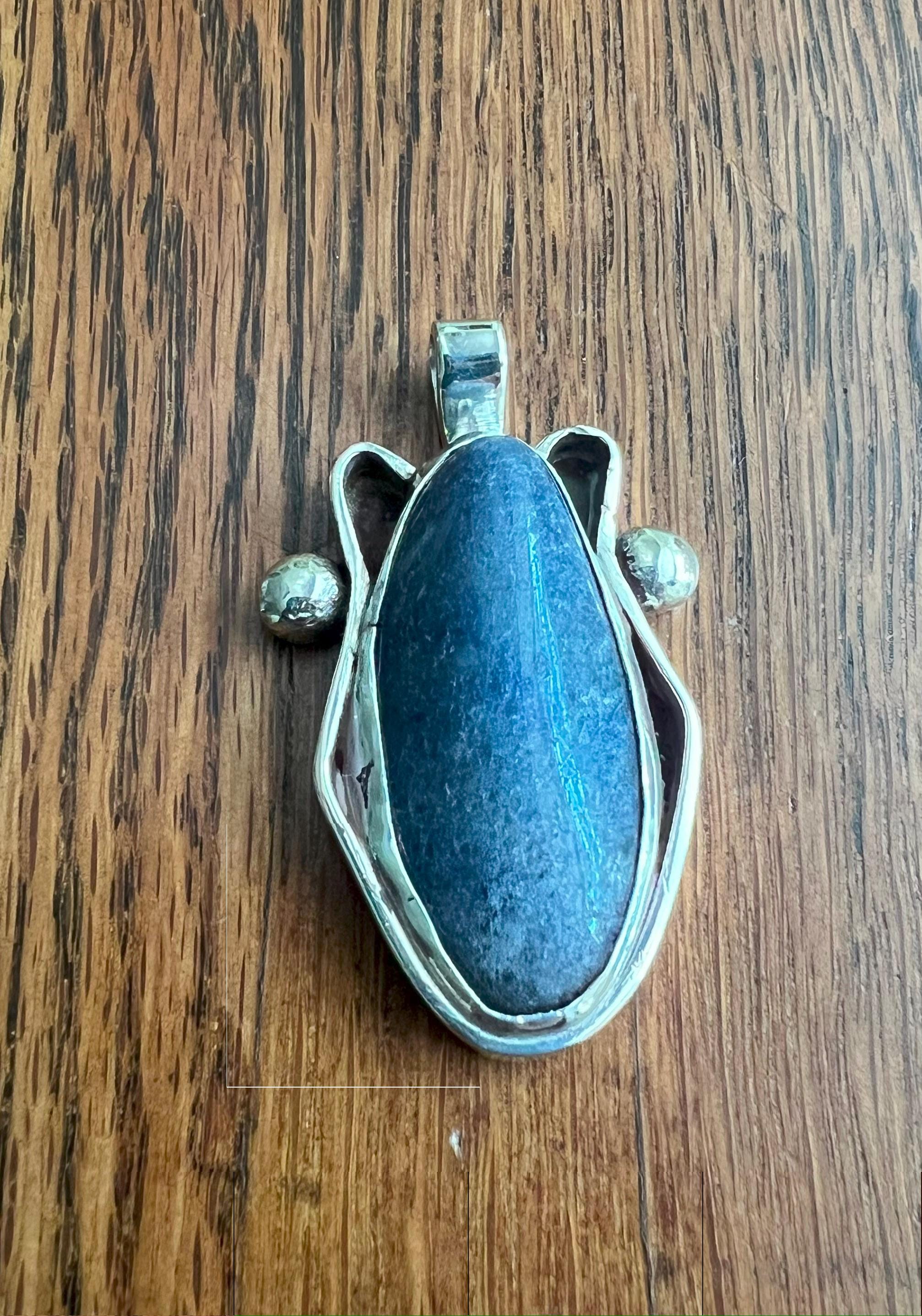 Blue Aventurine Silver Pendant