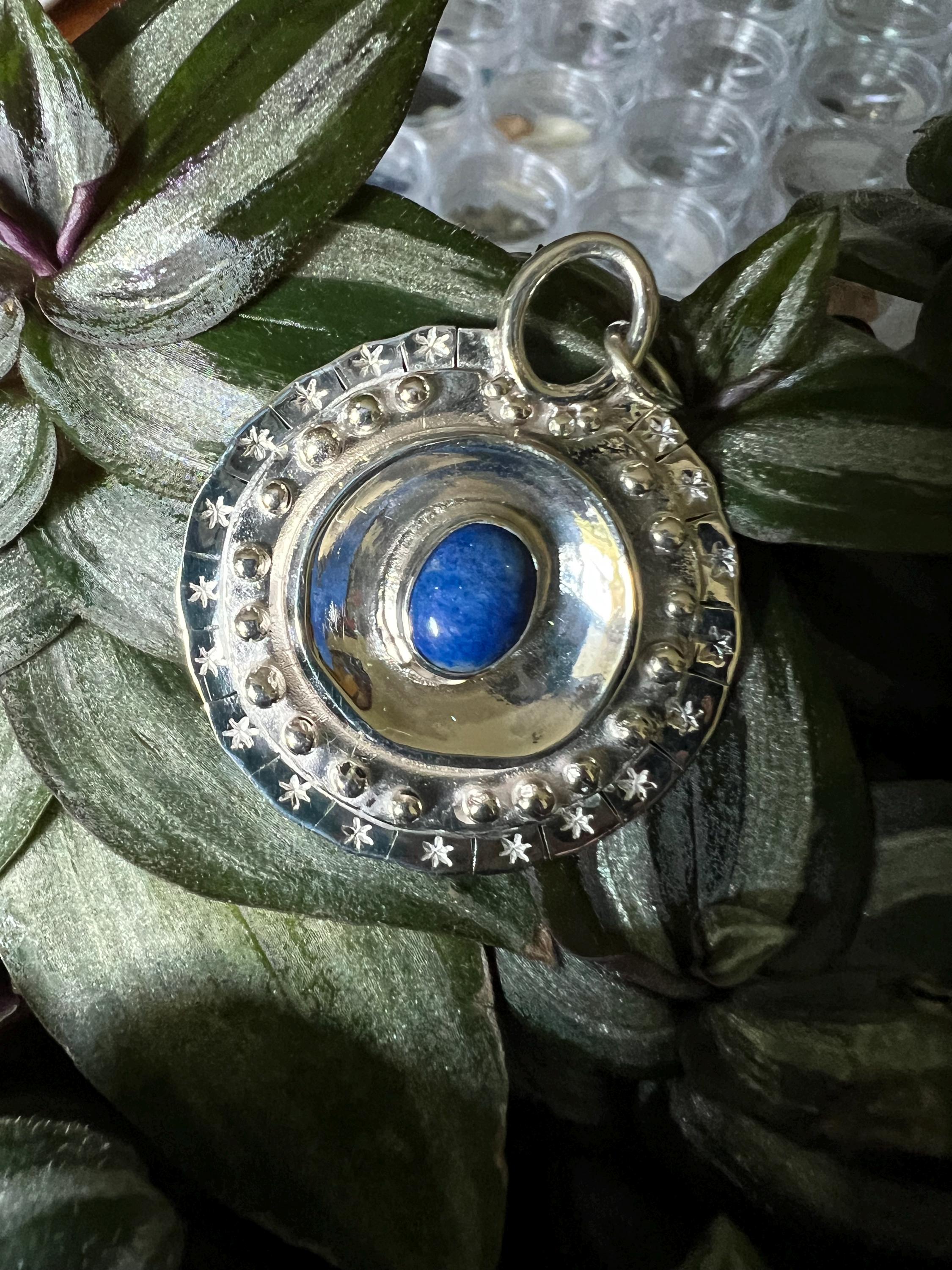 Round Calendar Stone Style Pendant, view 3