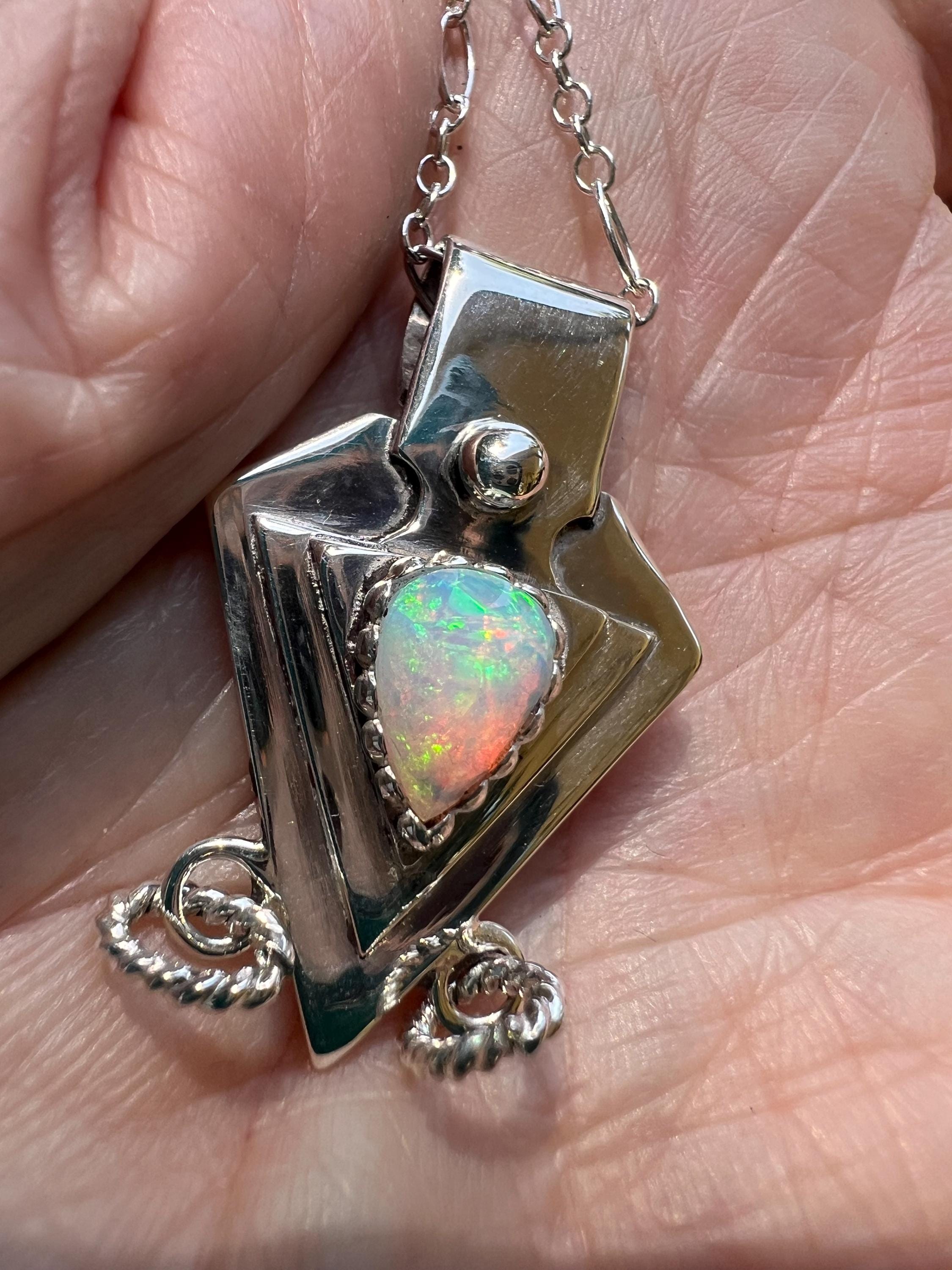 Dragons Tooth Opal Pendant with Chain