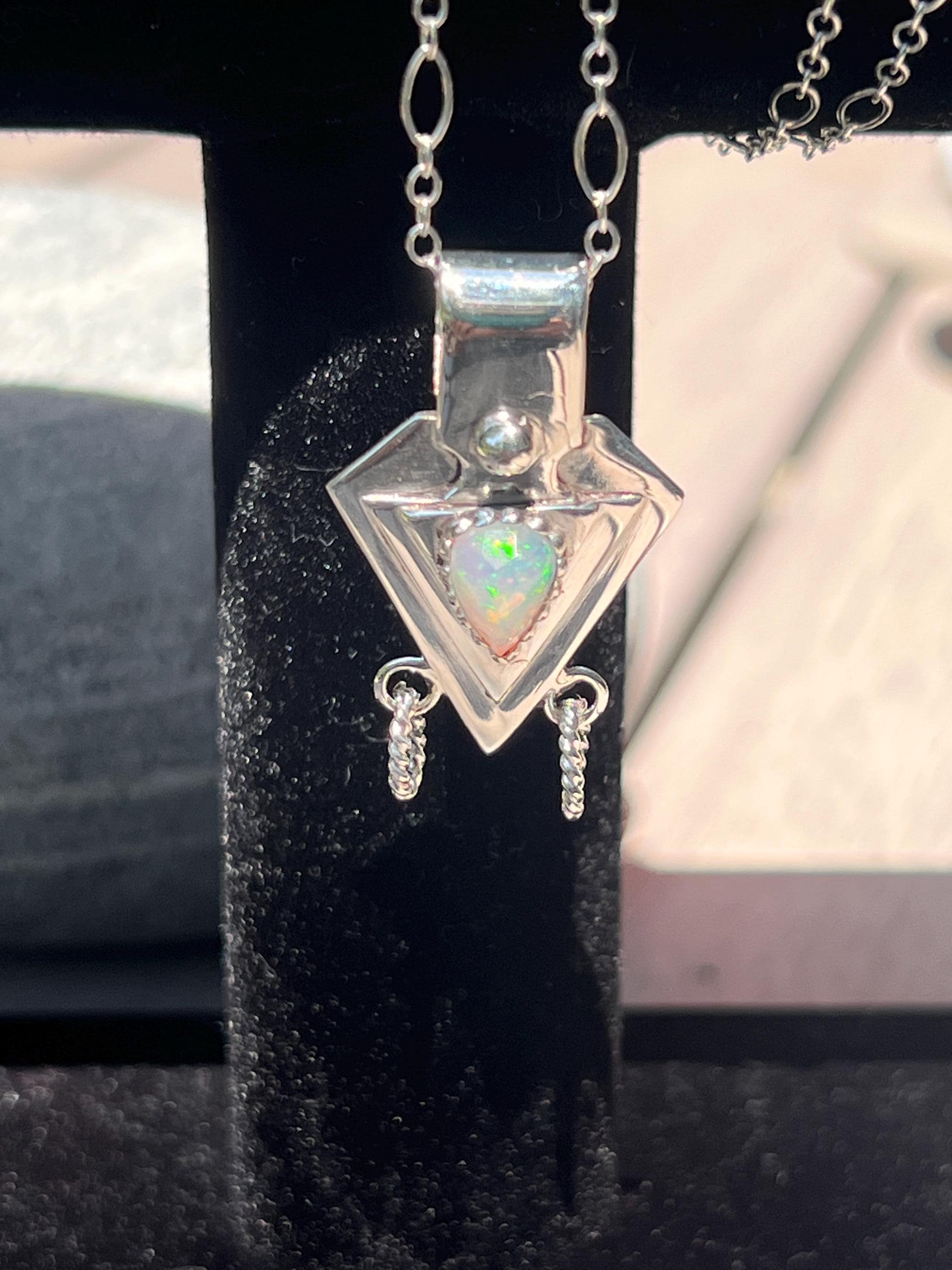 Dragons Tooth Opal Pendant with Chain, view 3