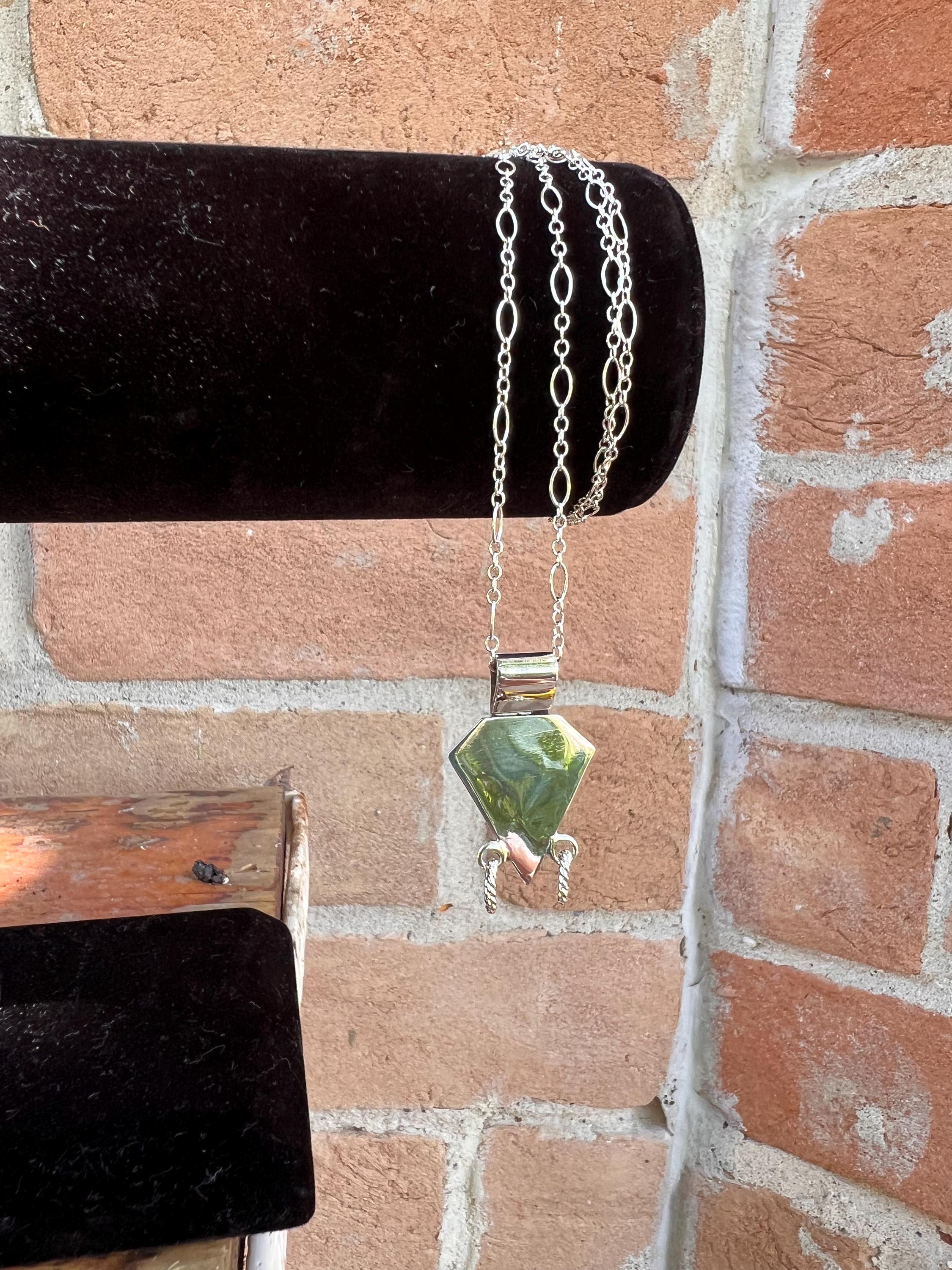 Dragons Tooth Opal Pendant with Chain, view 6