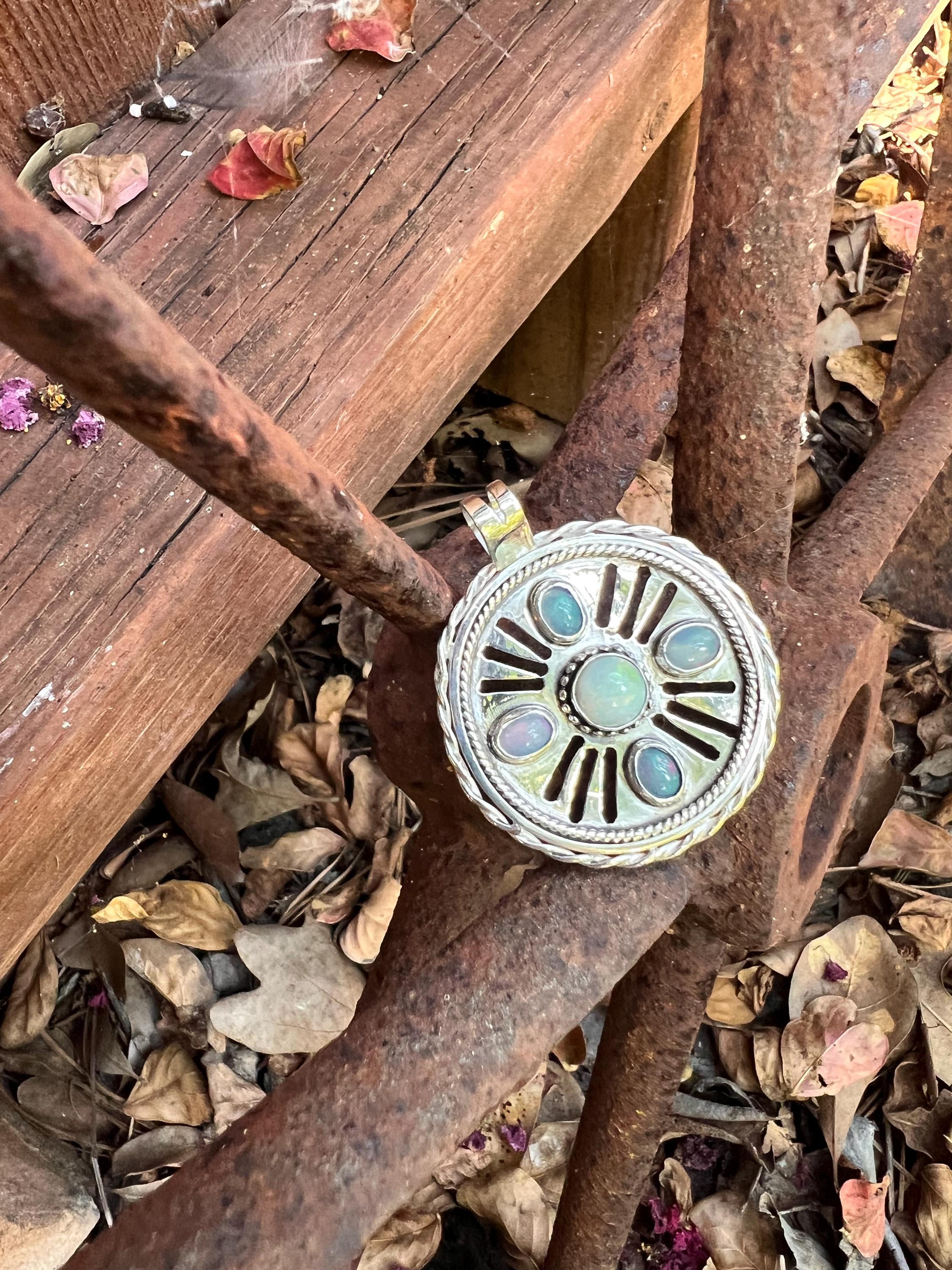 Sundial 5-Opal Pendant, view 2