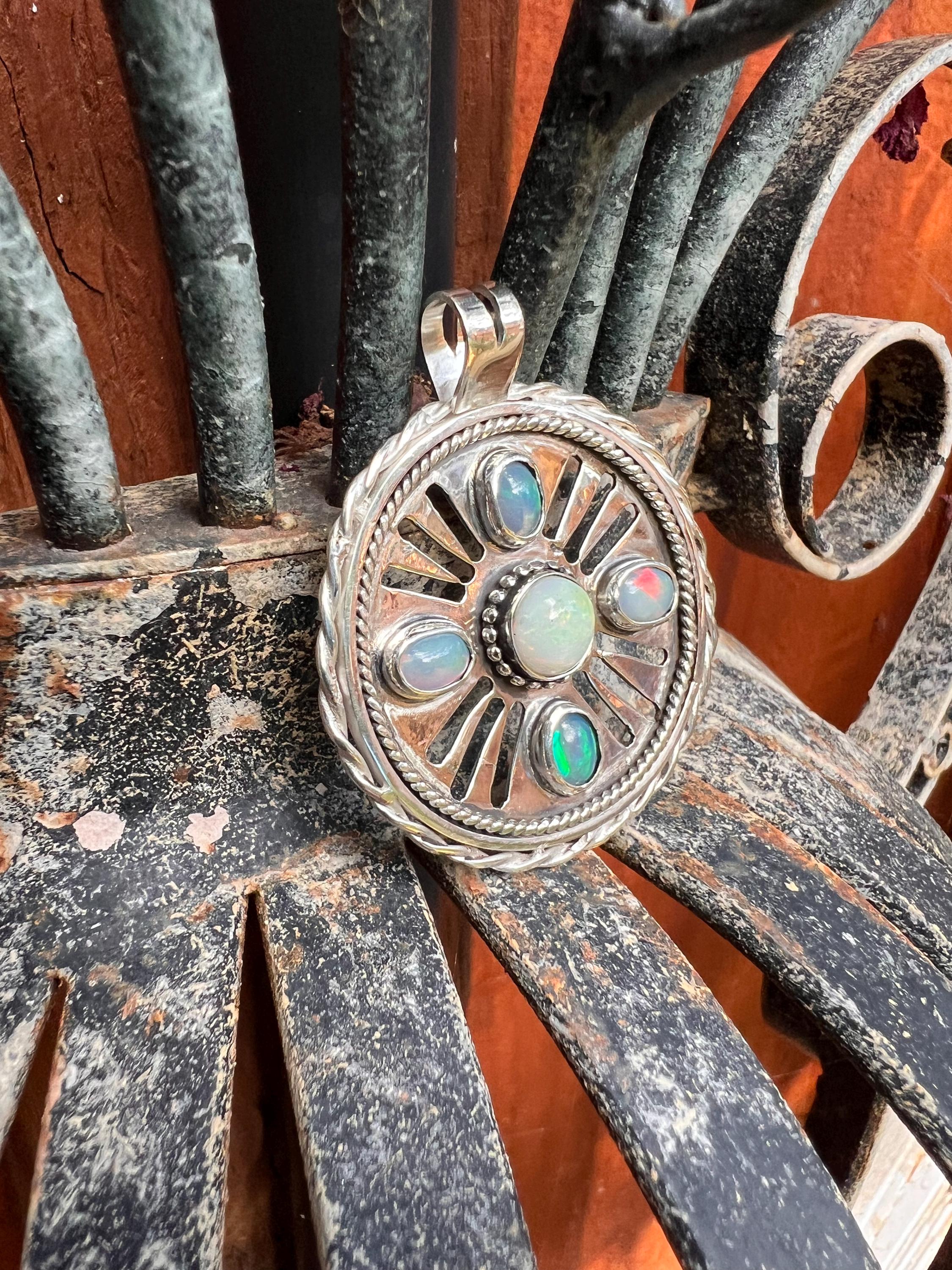 Sundial 5-Opal Pendant, view 3