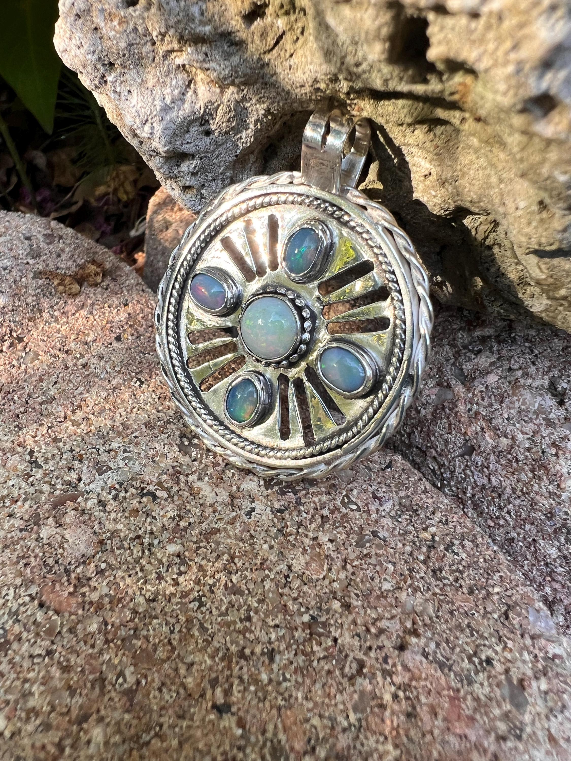 Sundial 5-Opal Pendant, view 6