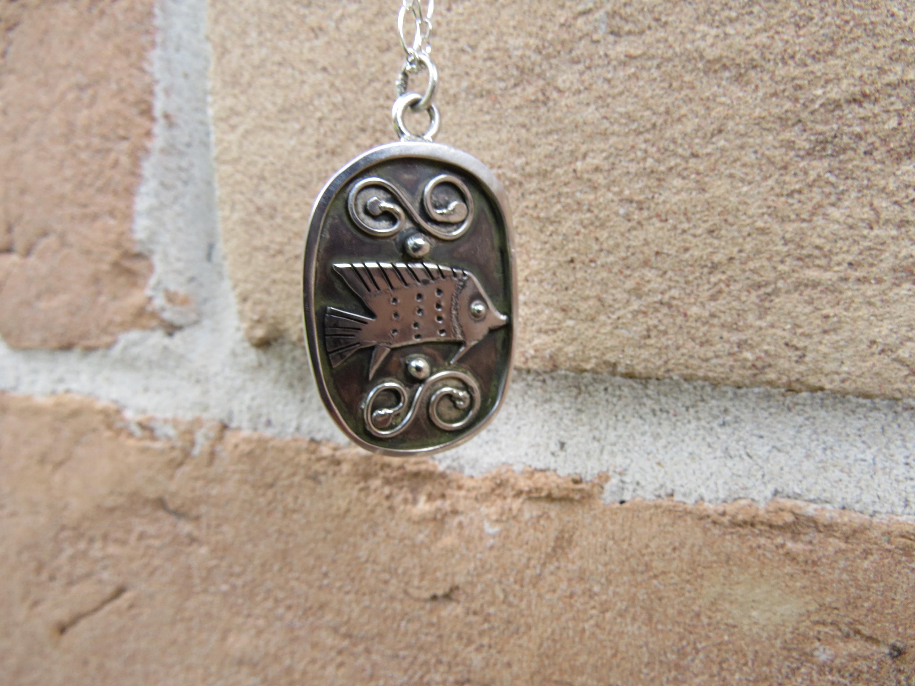 Egyptian Style Fish Pendant, view 2