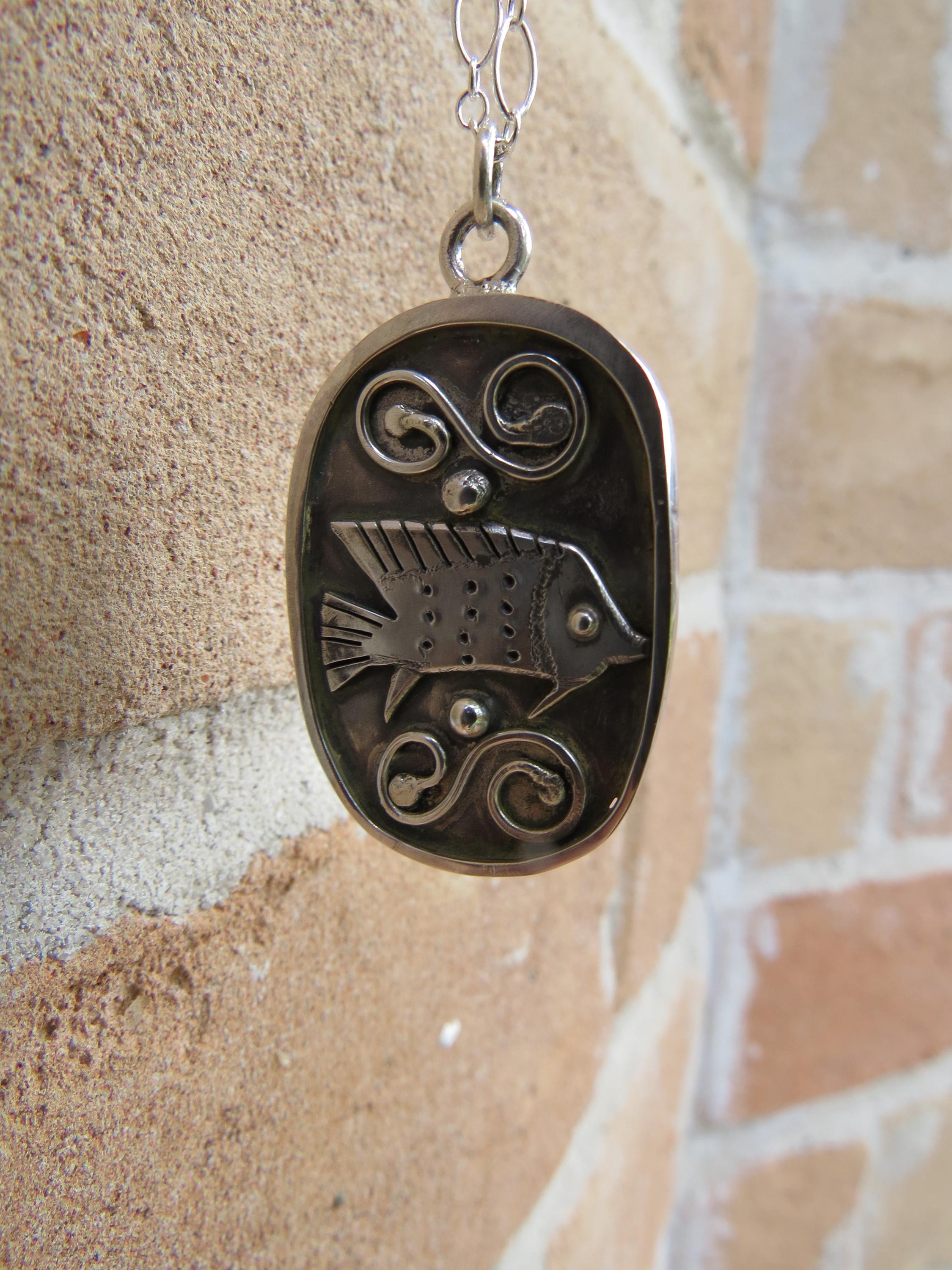 Egyptian Style Fish Pendant, view 3