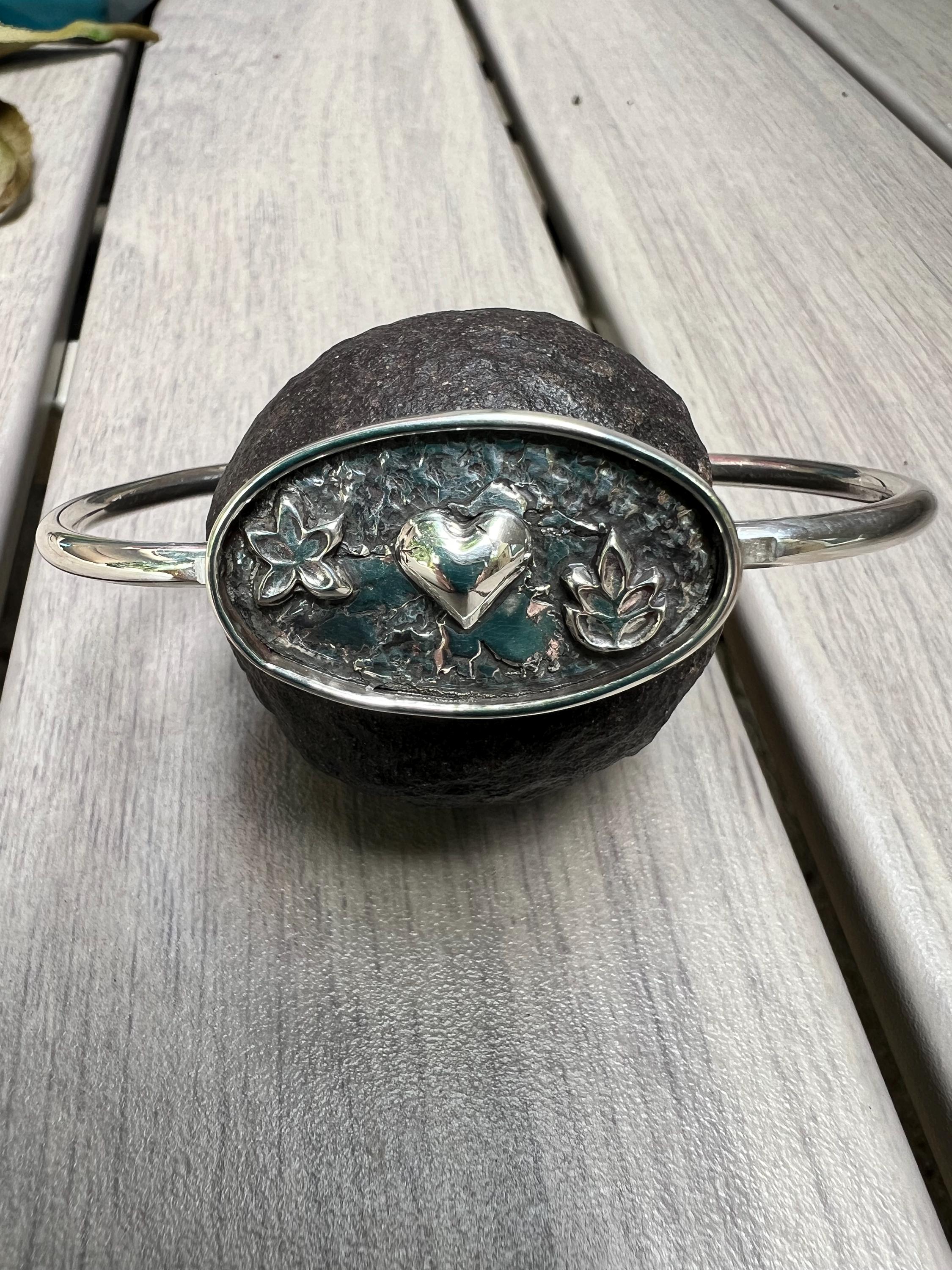 Silver Heart Cuff, view 6
