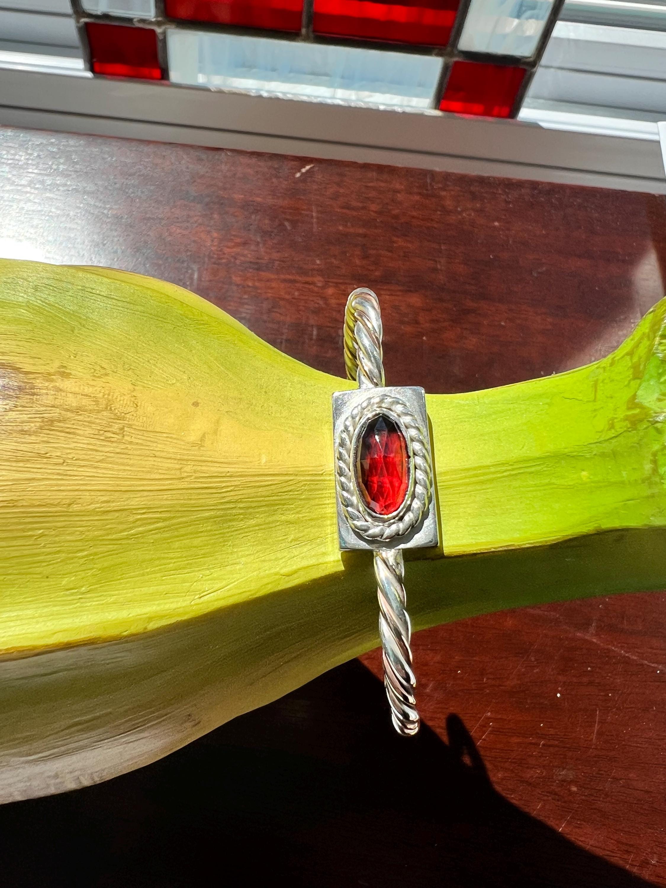Red Garnet Twisted Wire Cuff, view 4