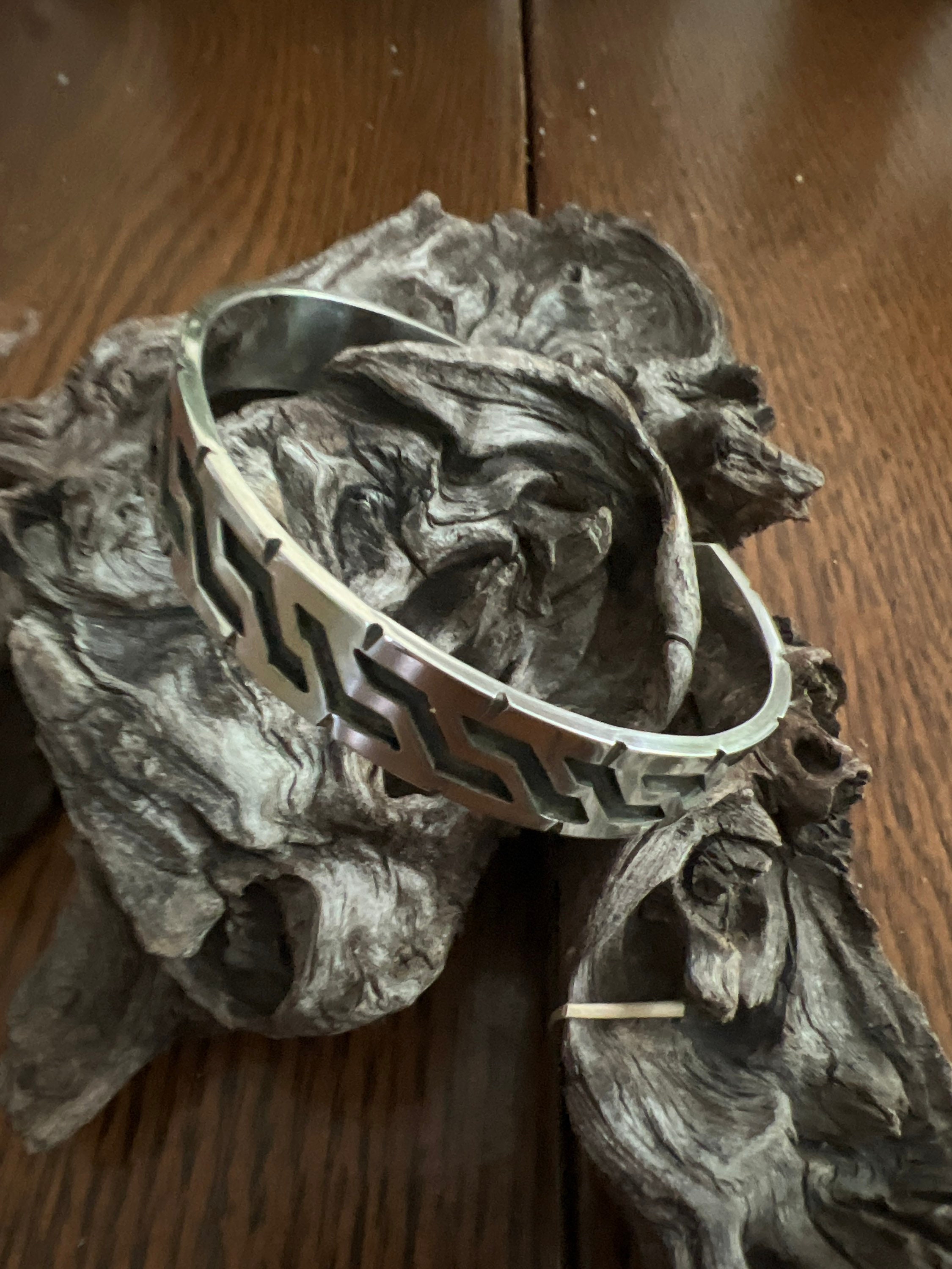 African Kuba Cup Silver Cuff, view 2