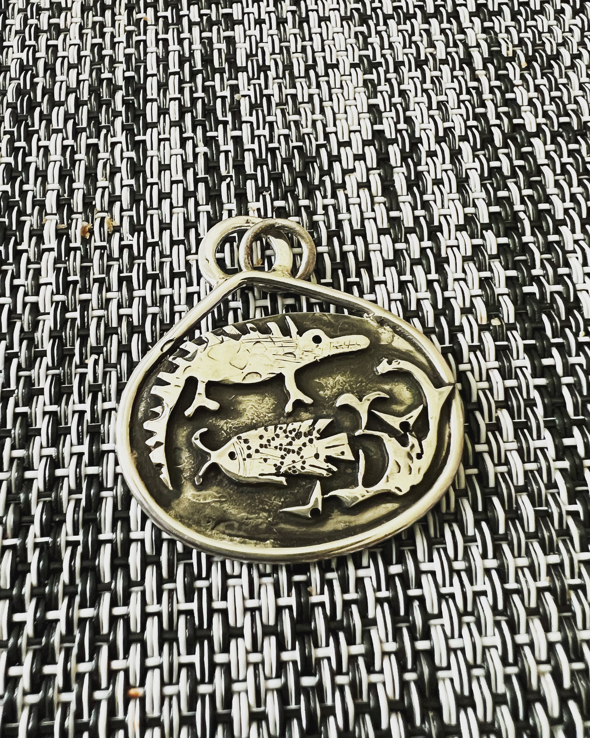 Egyptian Motif Sterling Silver Pendant