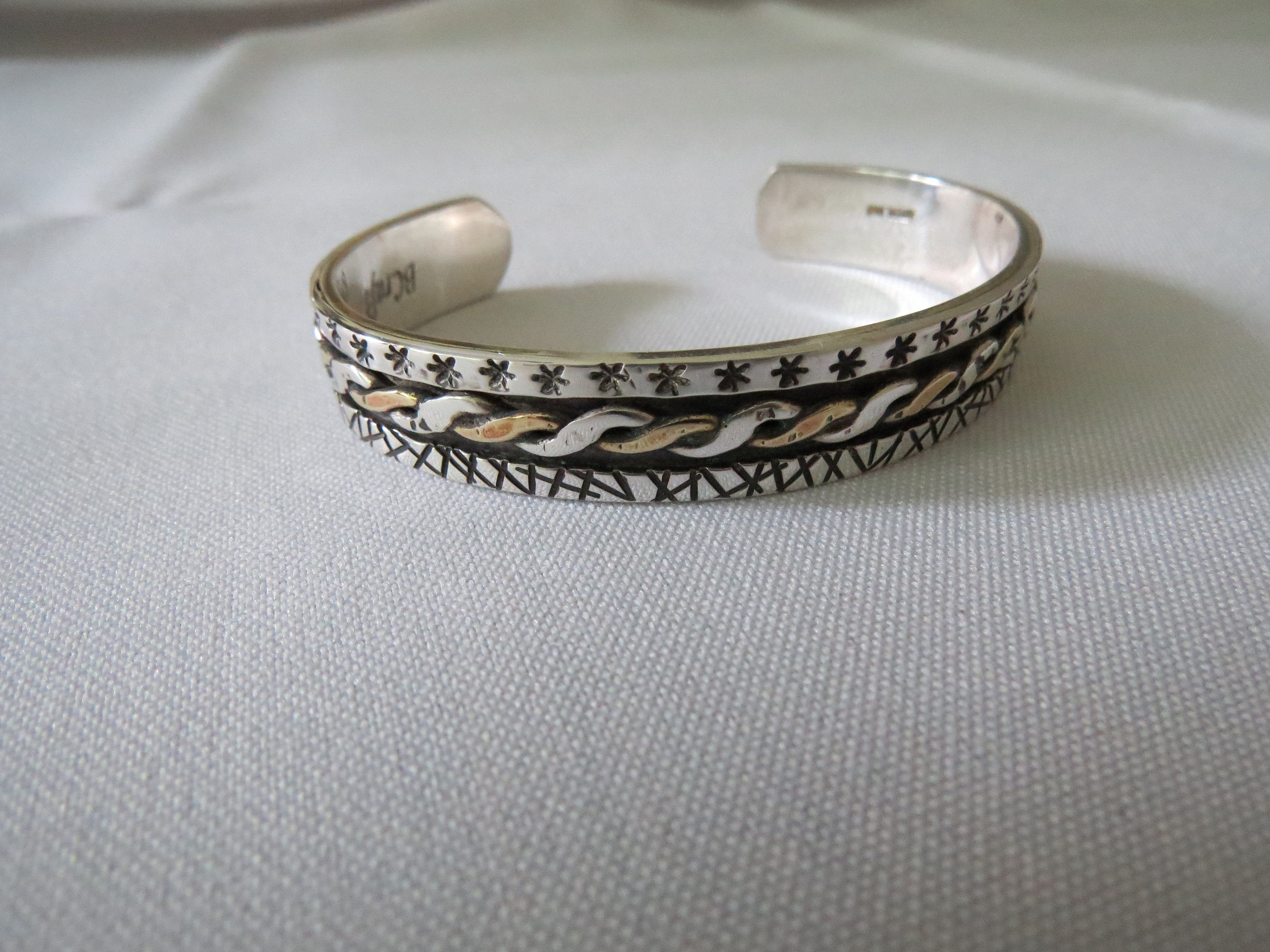 Silver/Brass Cuff Bracelet, view 2