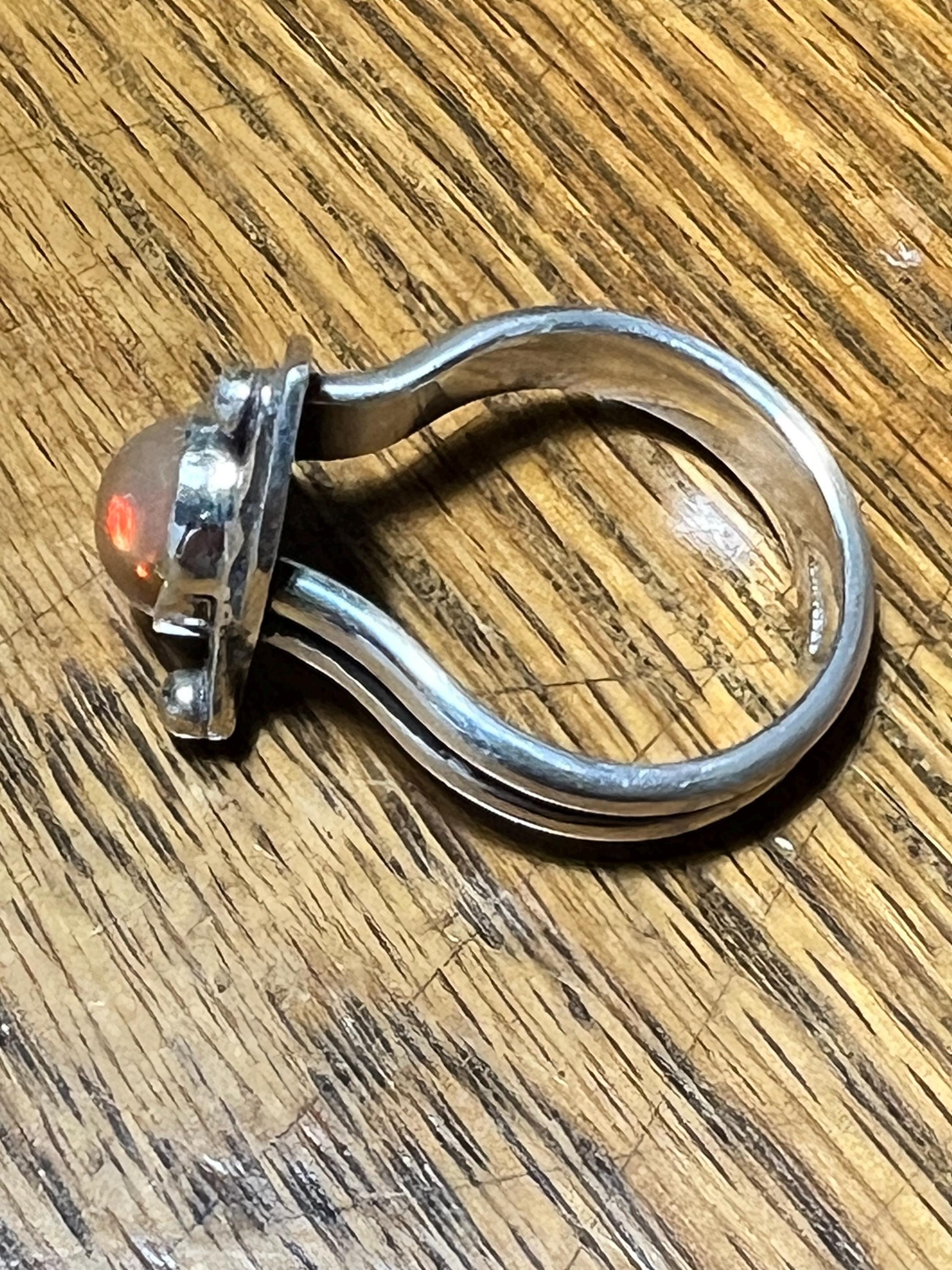 Unique Orange Opal Ring