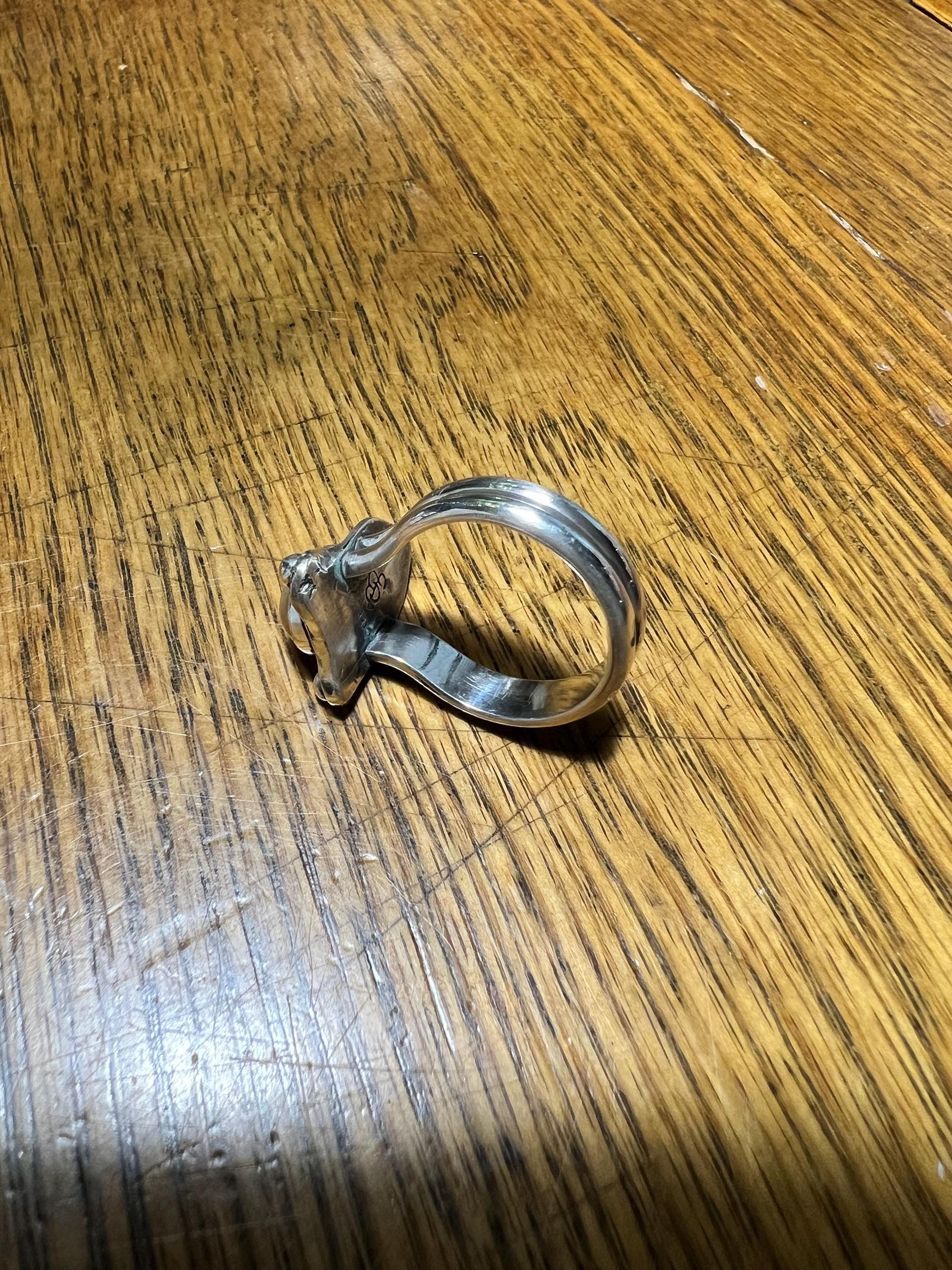 Unique Orange Opal Ring, view 3