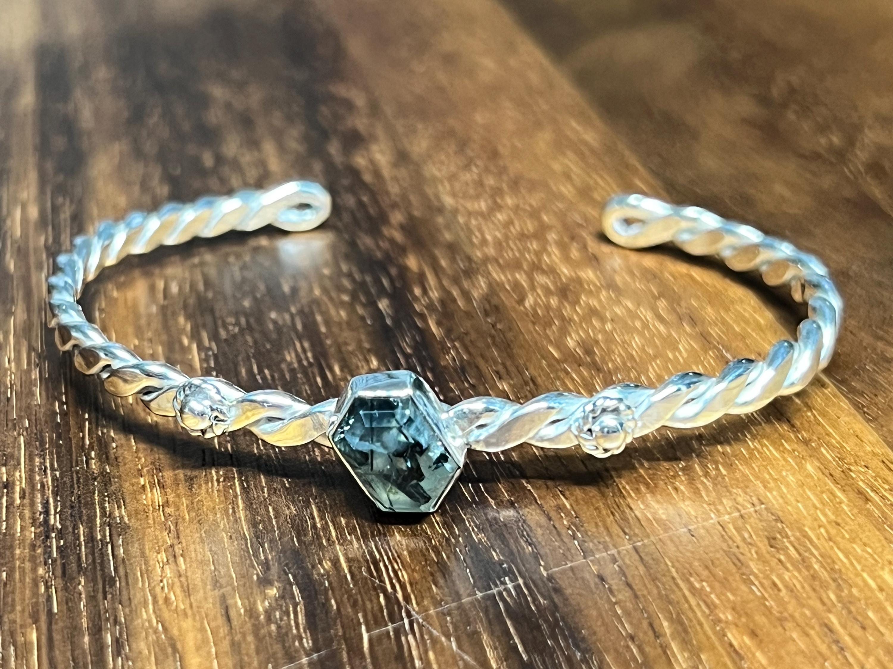 Twisted Wire Cuff with Elbaite Gemstone, view 4