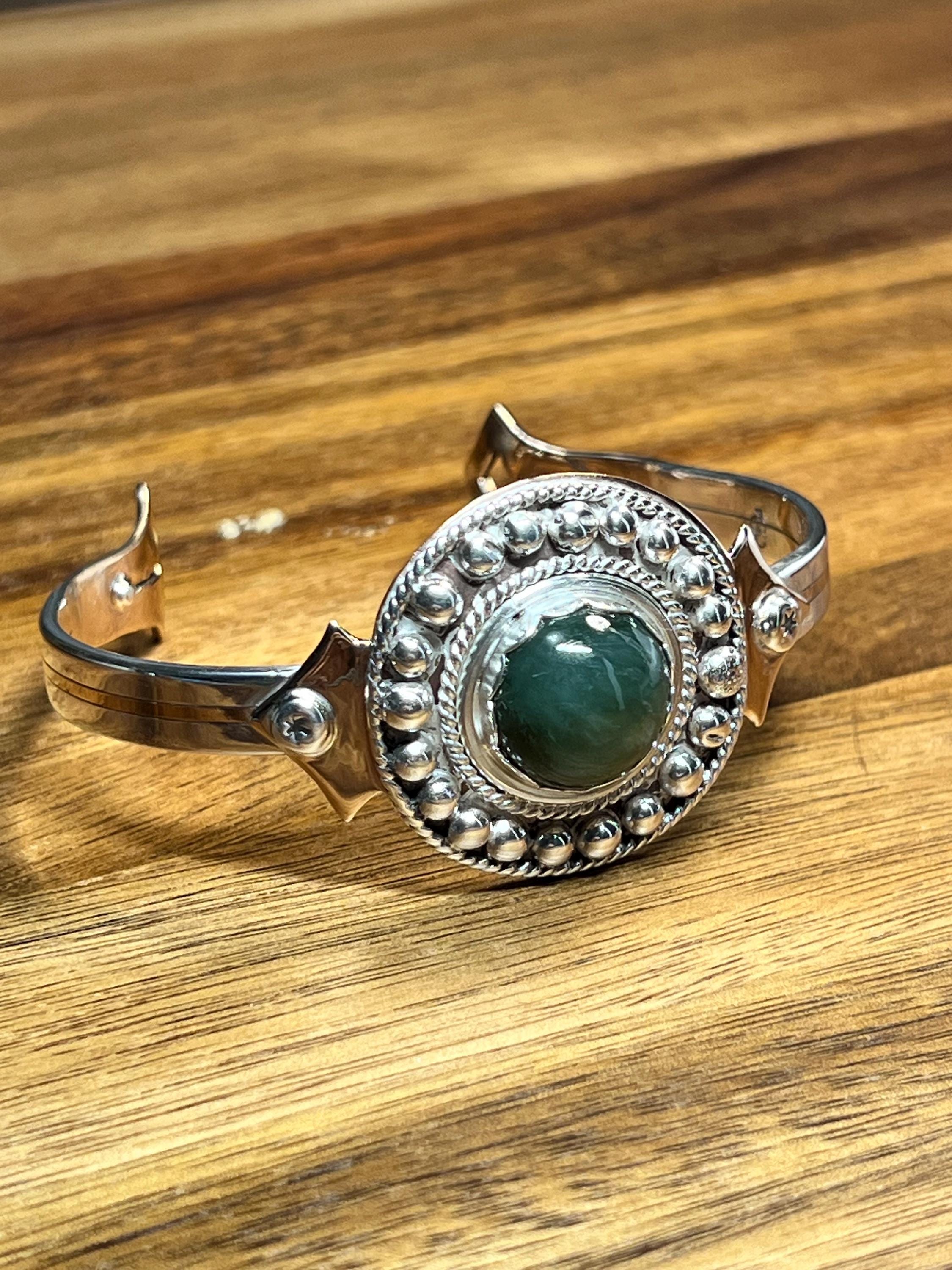 Women’s Viking Cuff with Jasper Gemstone, view 2