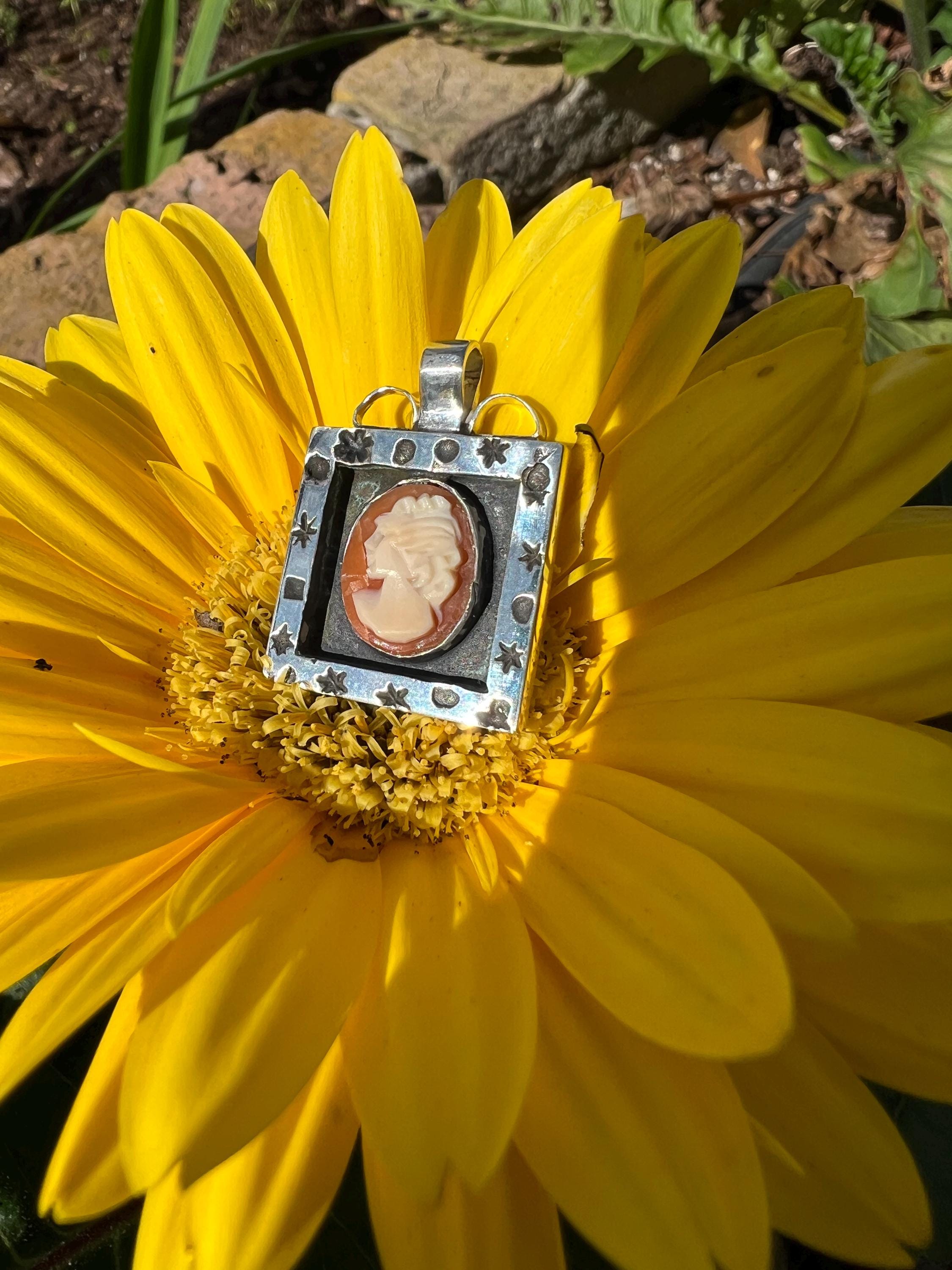 Sterling Silver Cameo Pendant, view 2