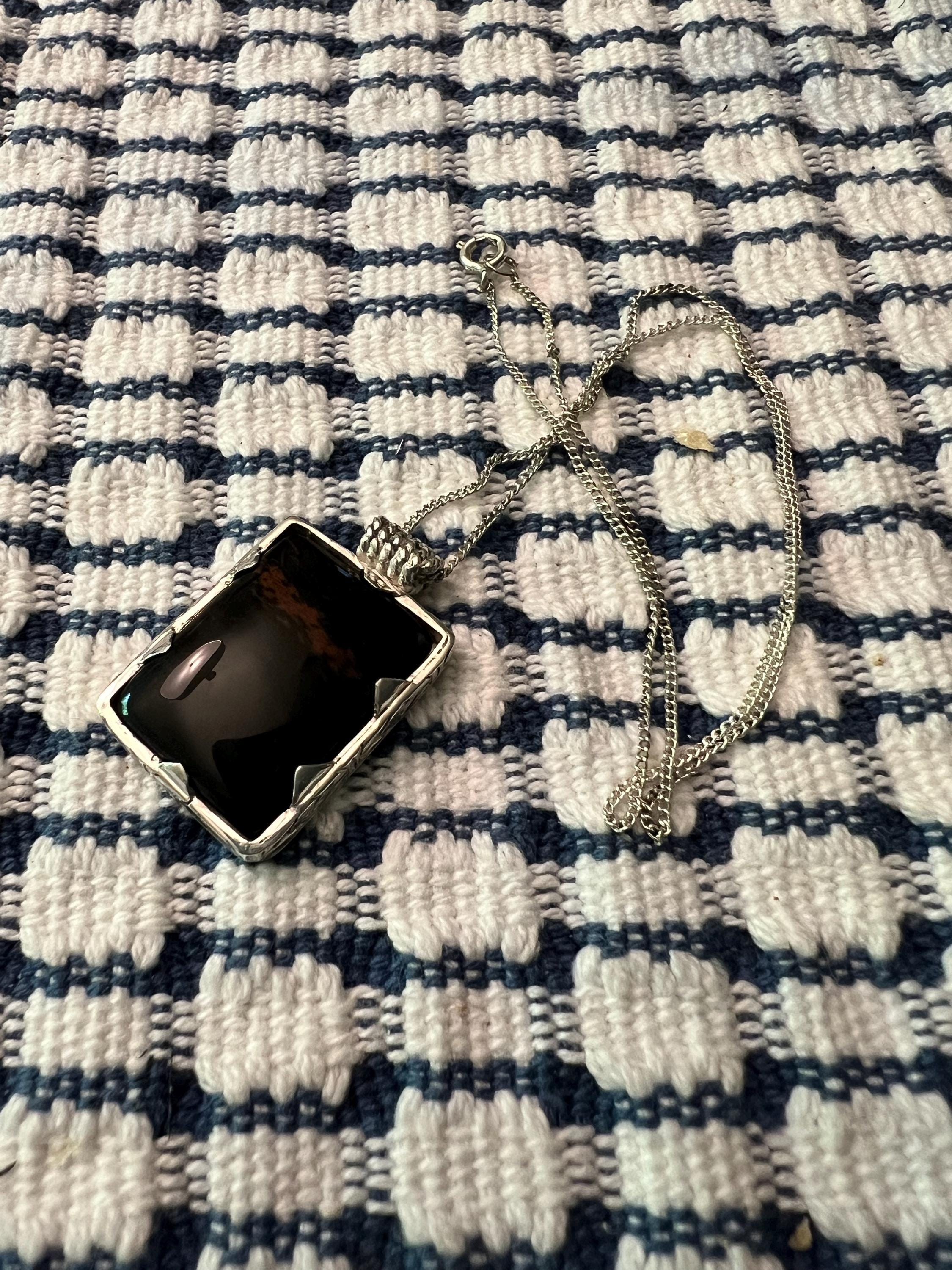 River Bed Agate Pendant Necklace, view 2