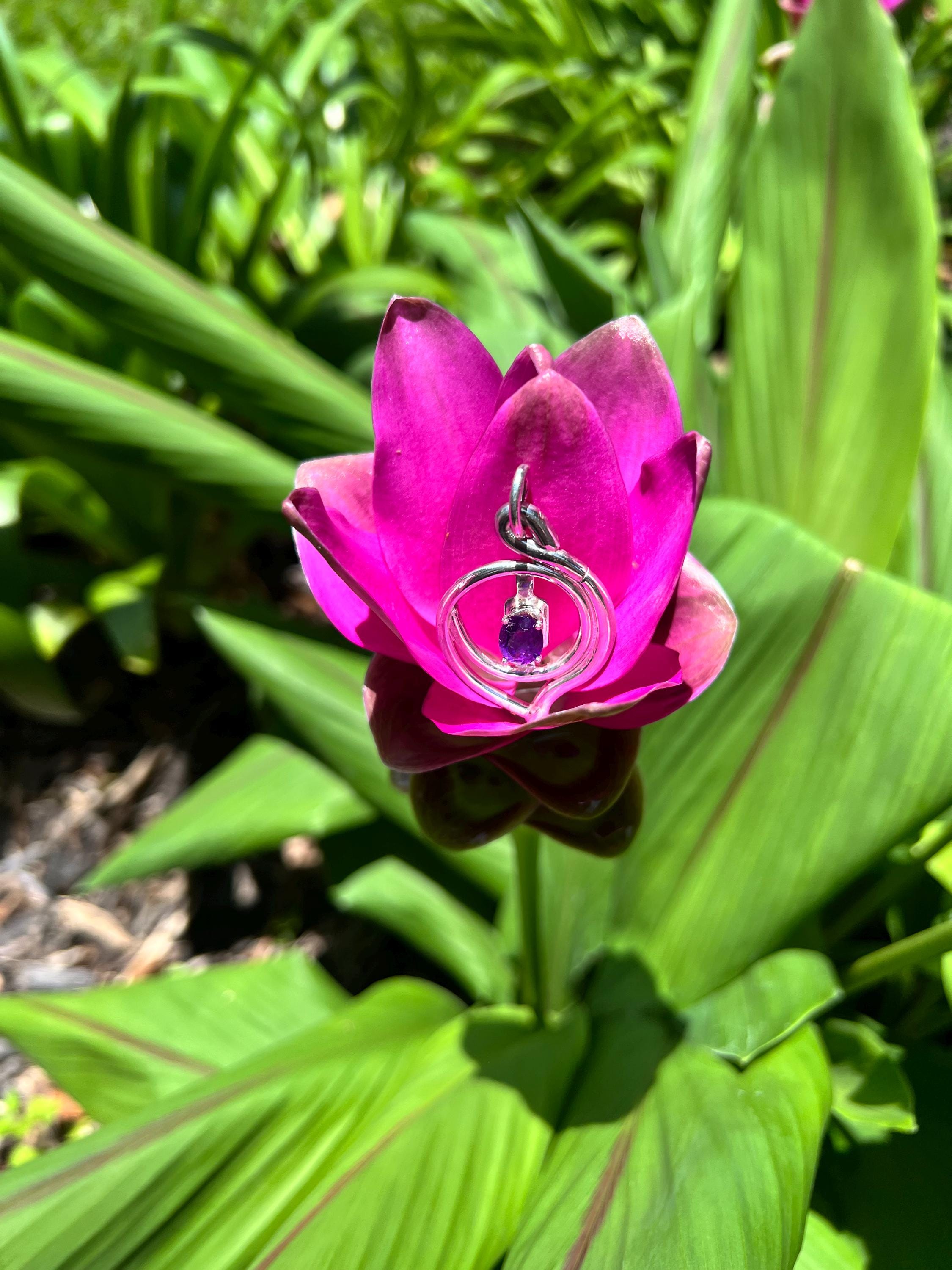 Spiral Duck Pendant with Amethyst, view 3