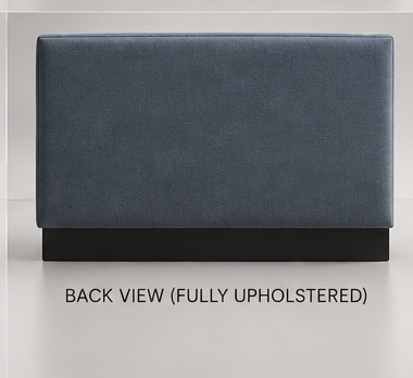 Horizontal channel back booth, back view