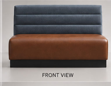 Horizontal channel back booth, front view