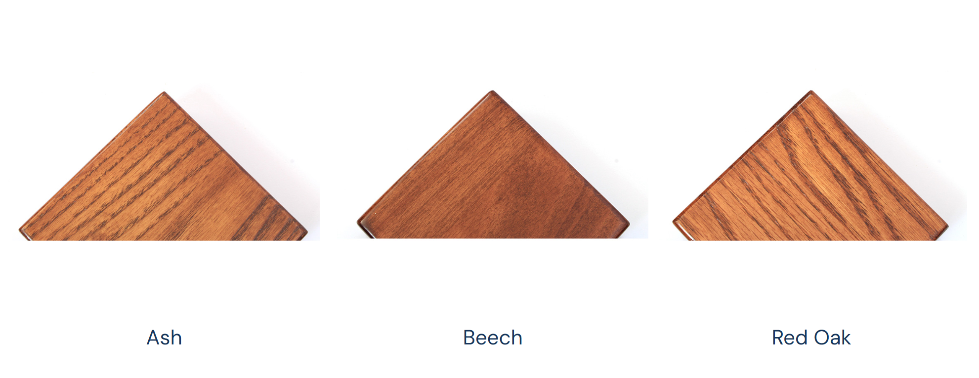 Slate Gray solid wood stain sample: Ash, Beech, and Red Oak