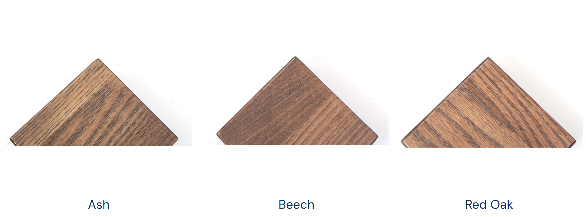 Teak solid wood stain sample: Ash, Beech, and Red Oak