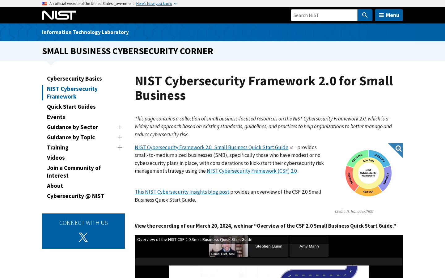 NIST small business cybersecurity guidance