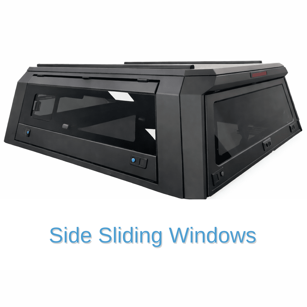 Overland Slider black aluminum truck topper