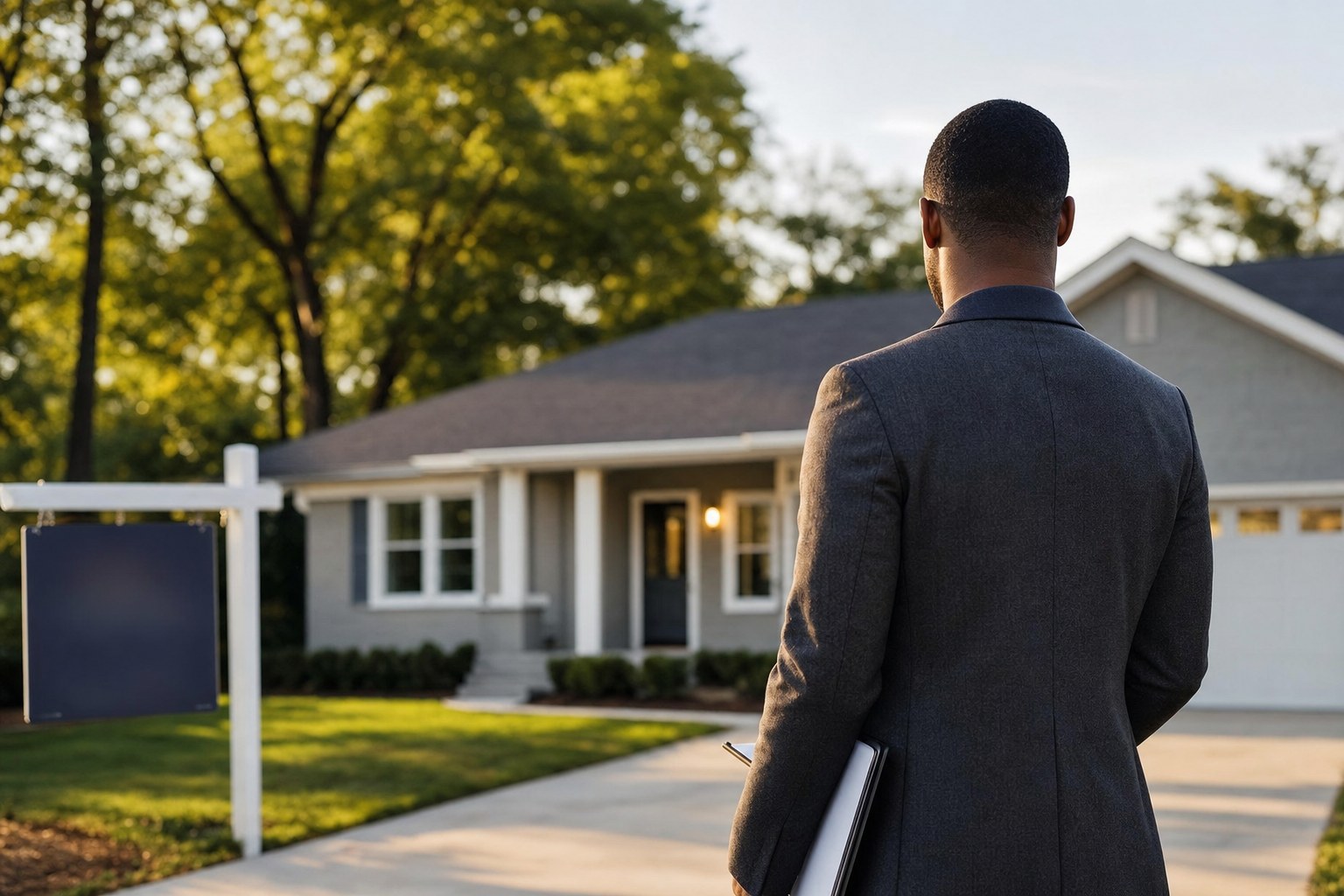 Investor reviewing a residential property