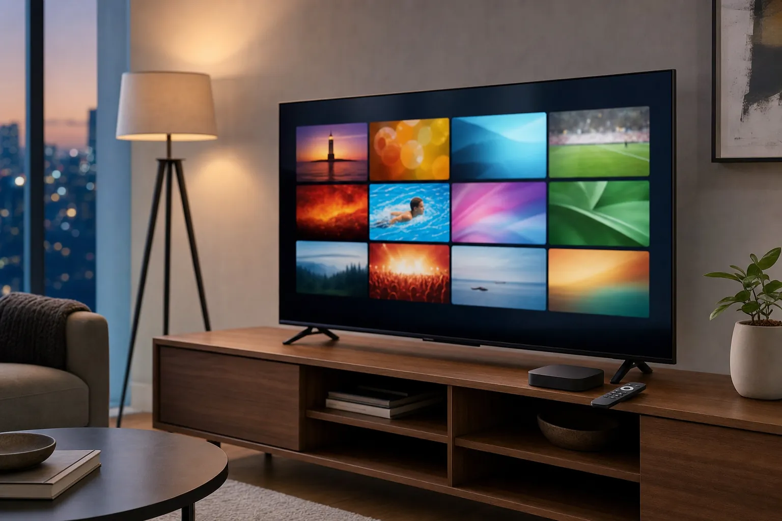 A home television and streaming device ready for live television viewing.