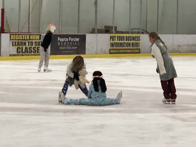 Young skaters enjoying club ice together