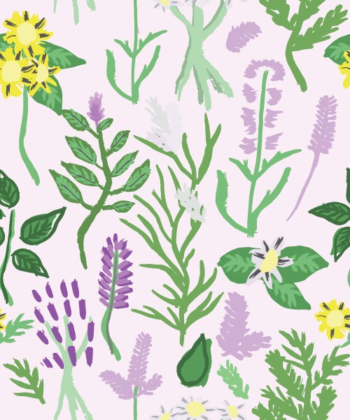 Herbal Garden On Pink - Directional by BusyBCreations