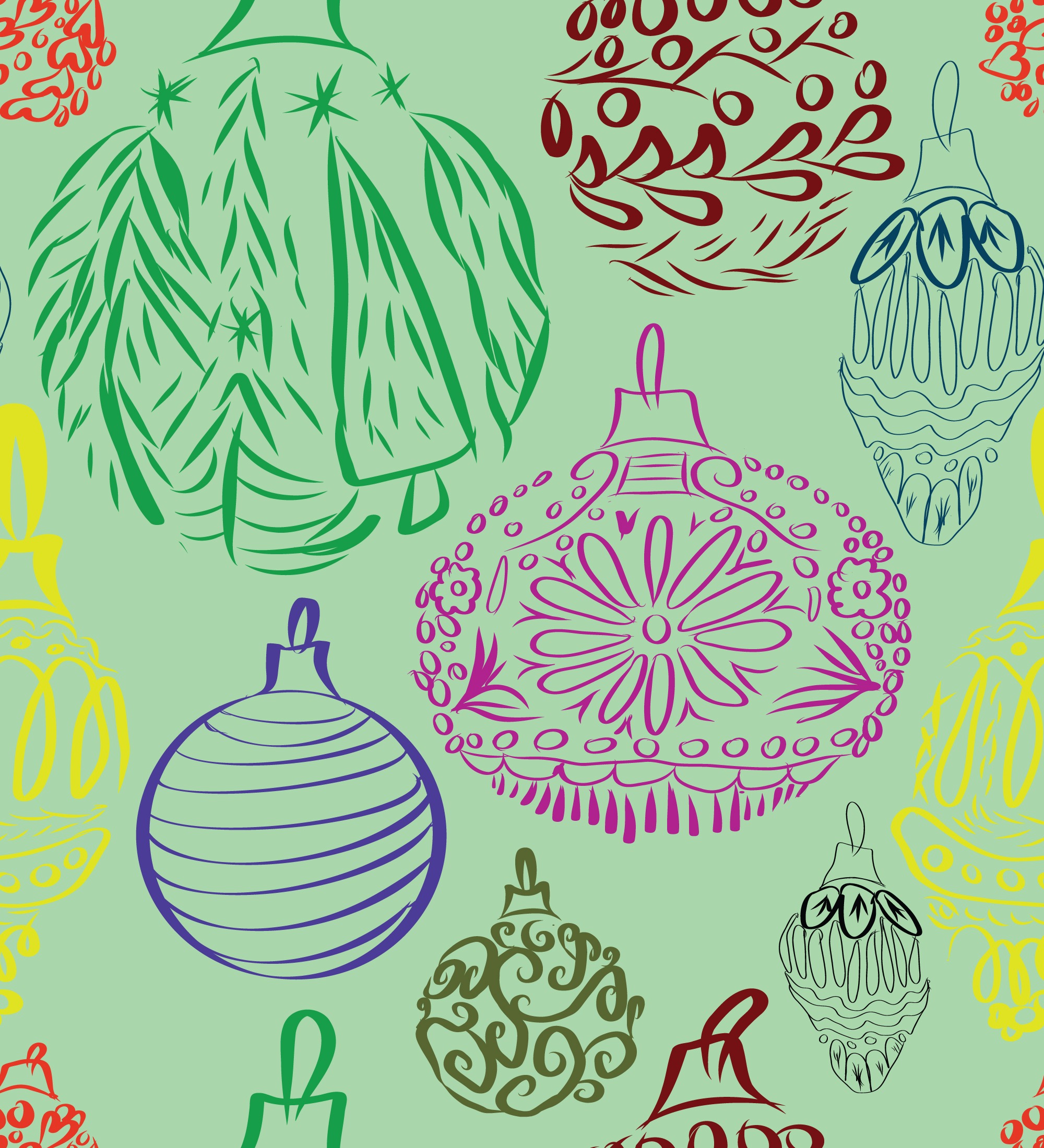 Ornaments on Mint by BusyBCreations