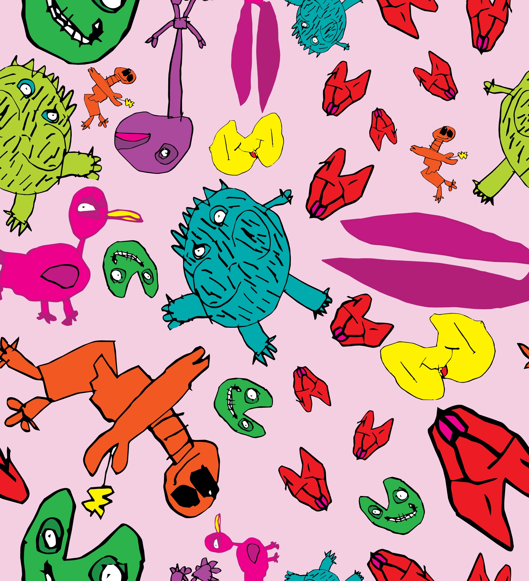 Girly Kids Doodle Pattern by BusyBCreations
