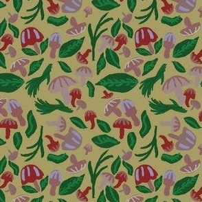 Woodland mushroom pattern by Bethany Coolidge