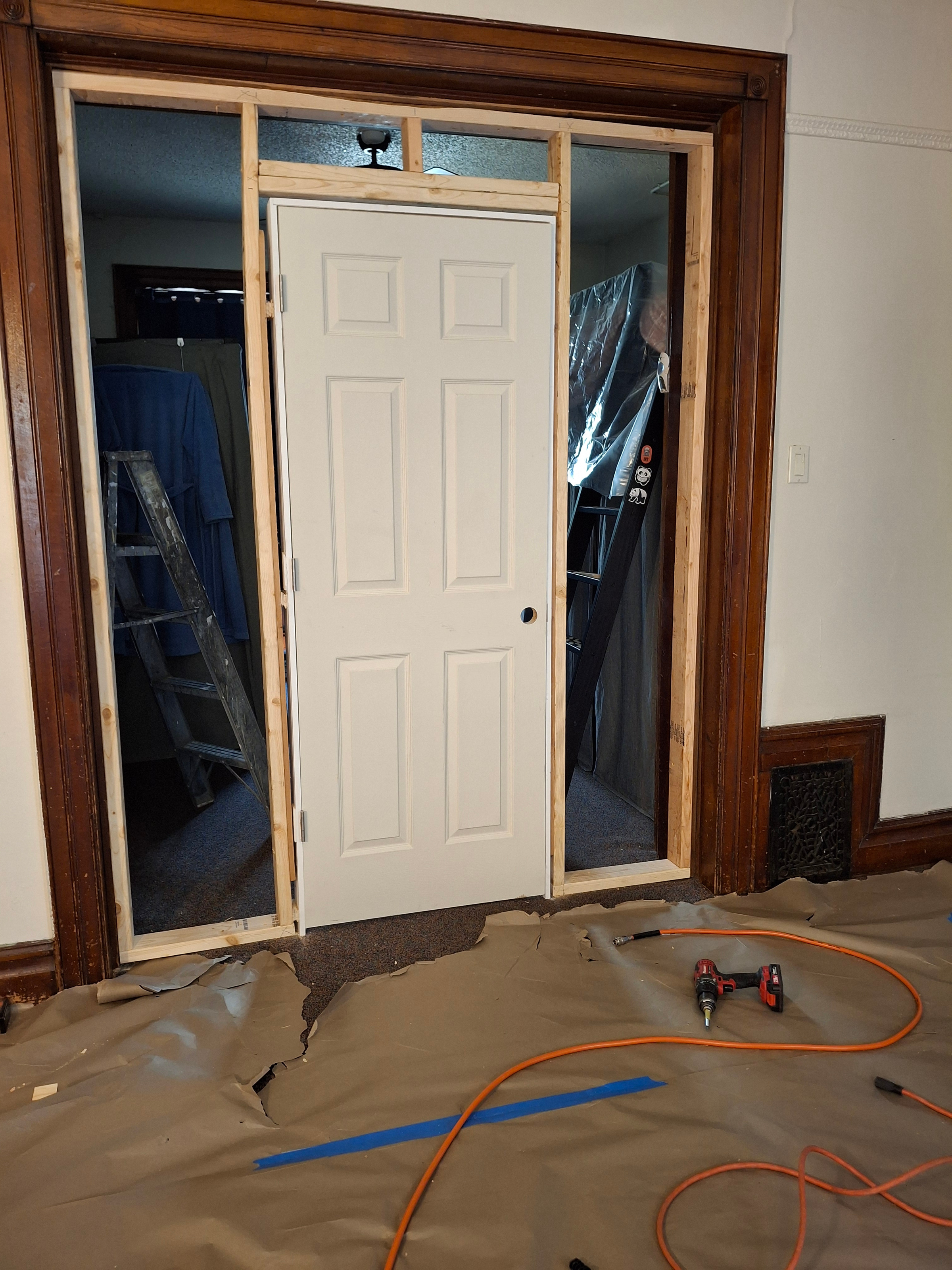 Interior doorway before new trim