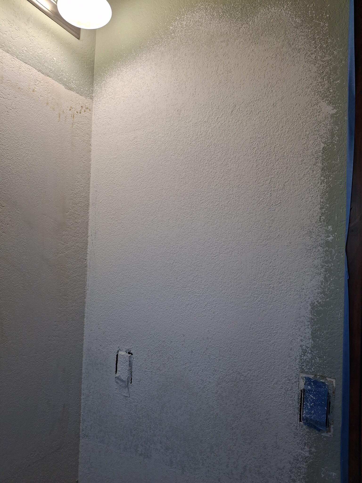Textured wall repair in progress