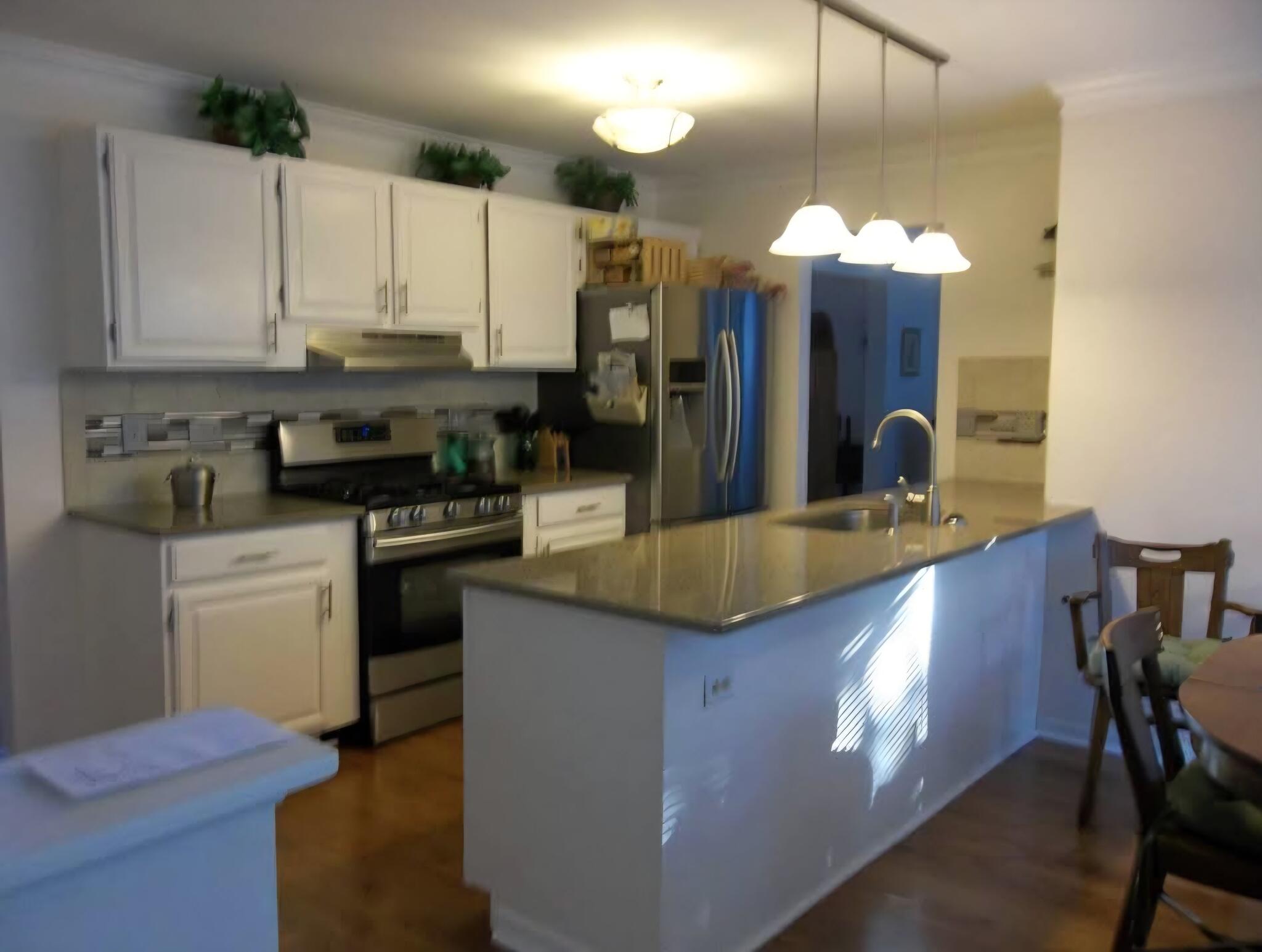 Finished kitchen remodel with a center island