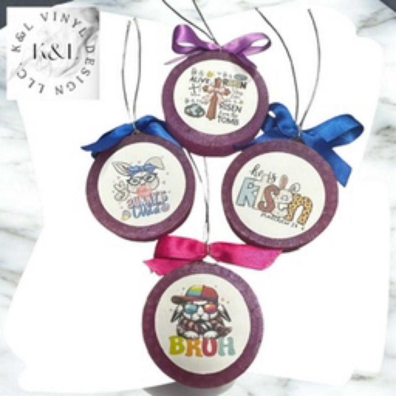 1.75” Round Easter cardstock Freshie