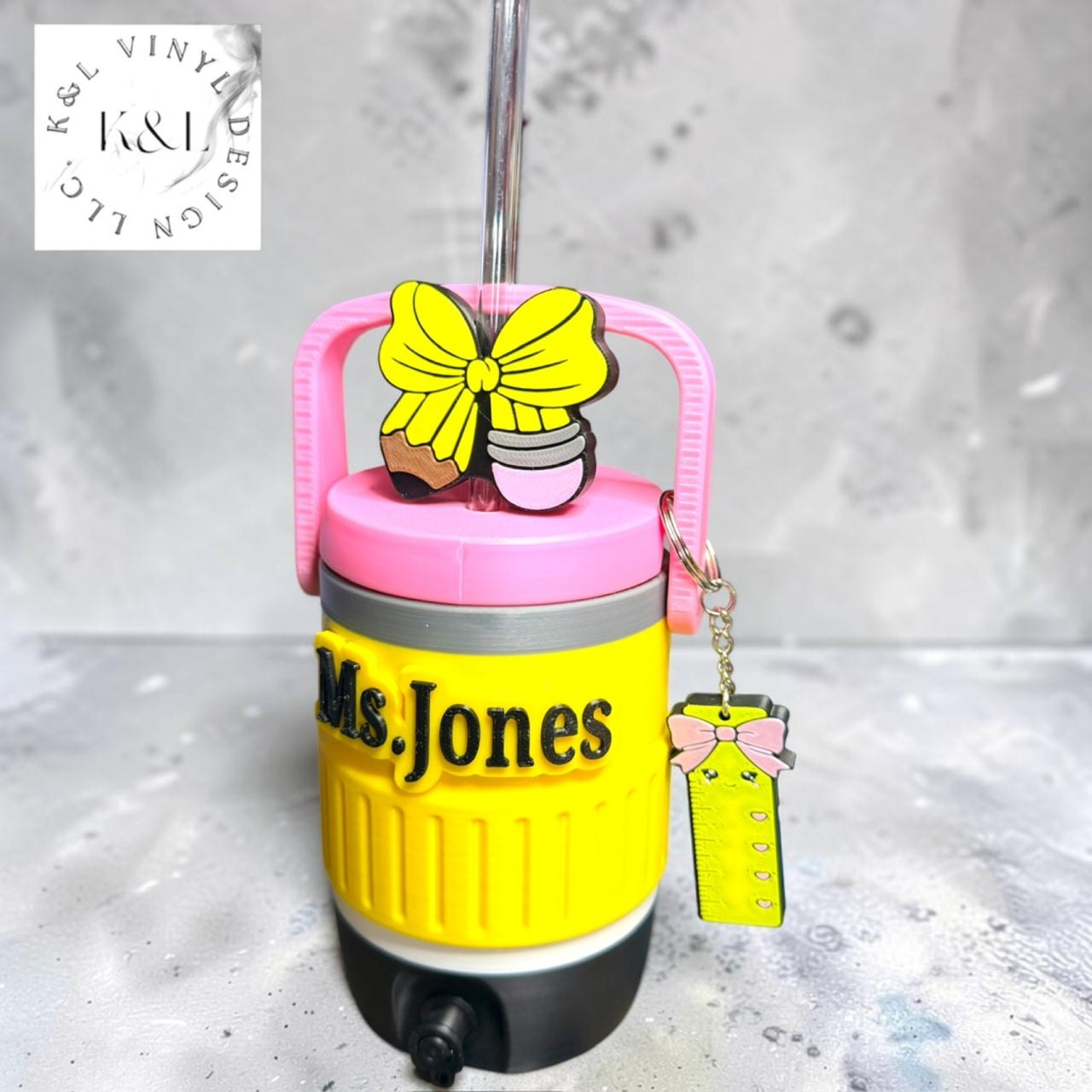 Personalized Teacher Pencil Mini Cooler Can Koozie Bundle