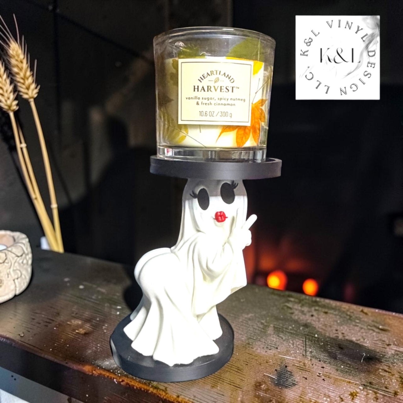 Sassy Peace Ghost candle holder