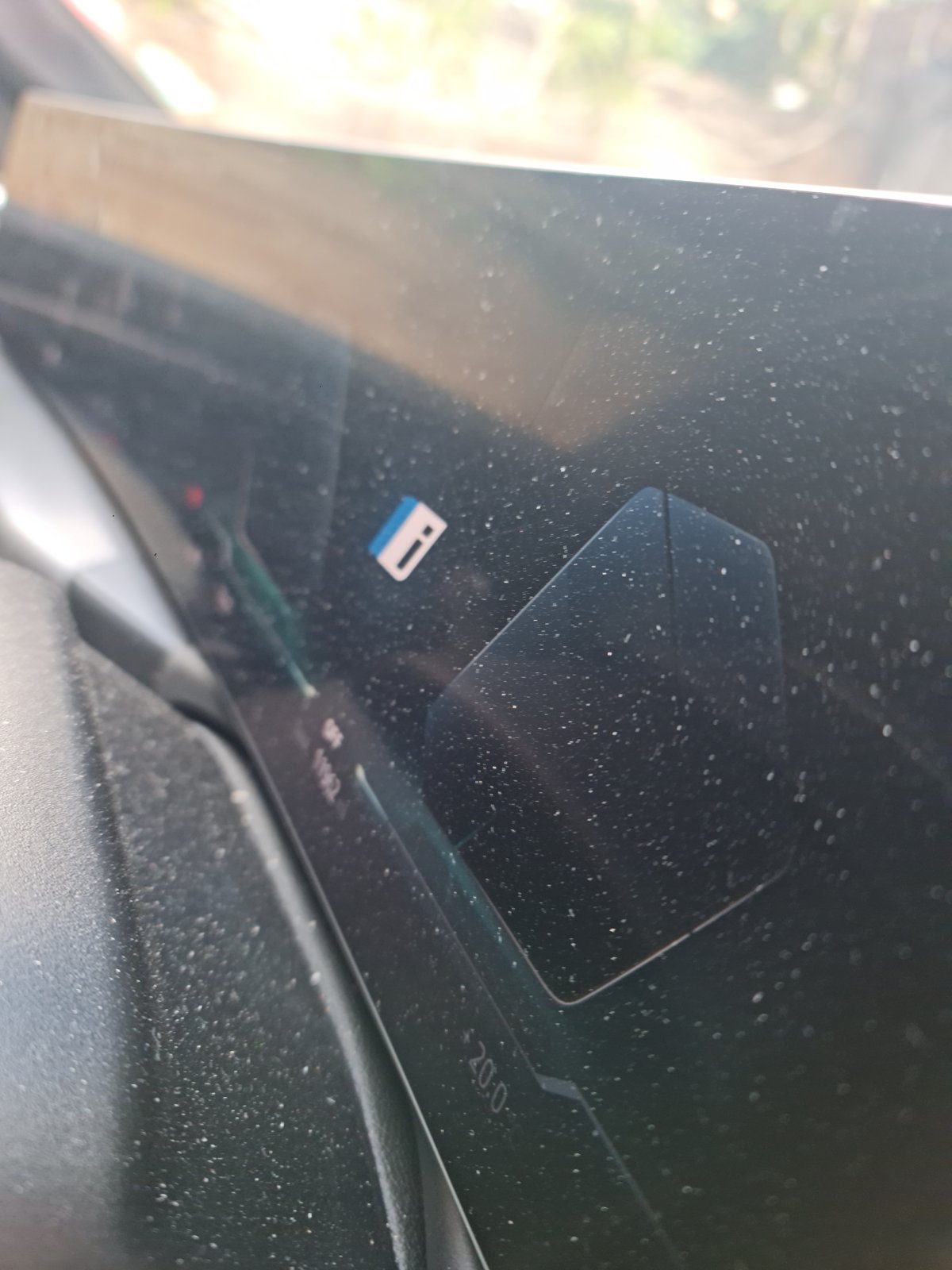 BMW interior door trim before detailing, with visible marks across the panel
